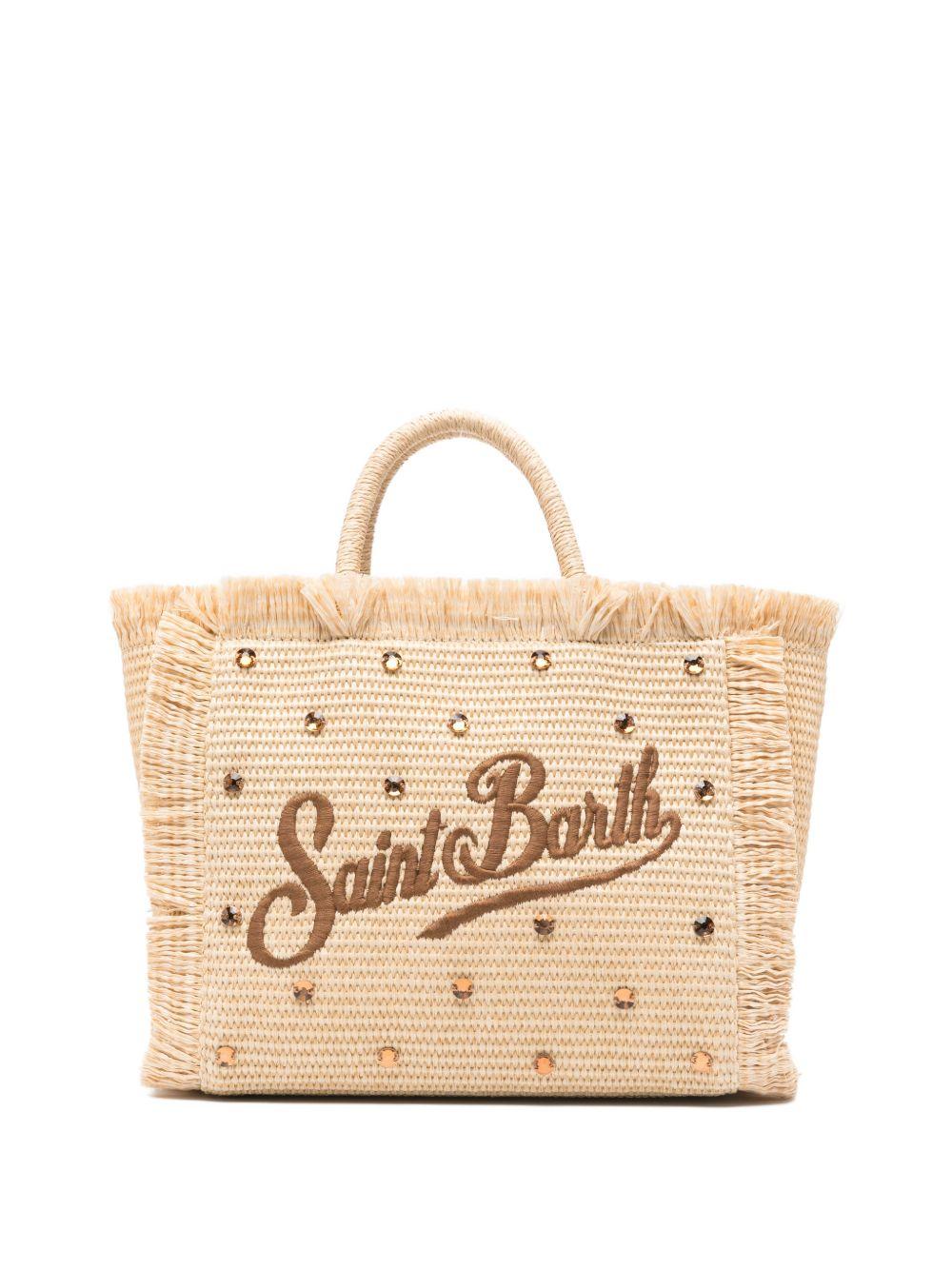 Borsa mare con frange e ricamo logo COL0017 02747L MC2 SAINT BARTH