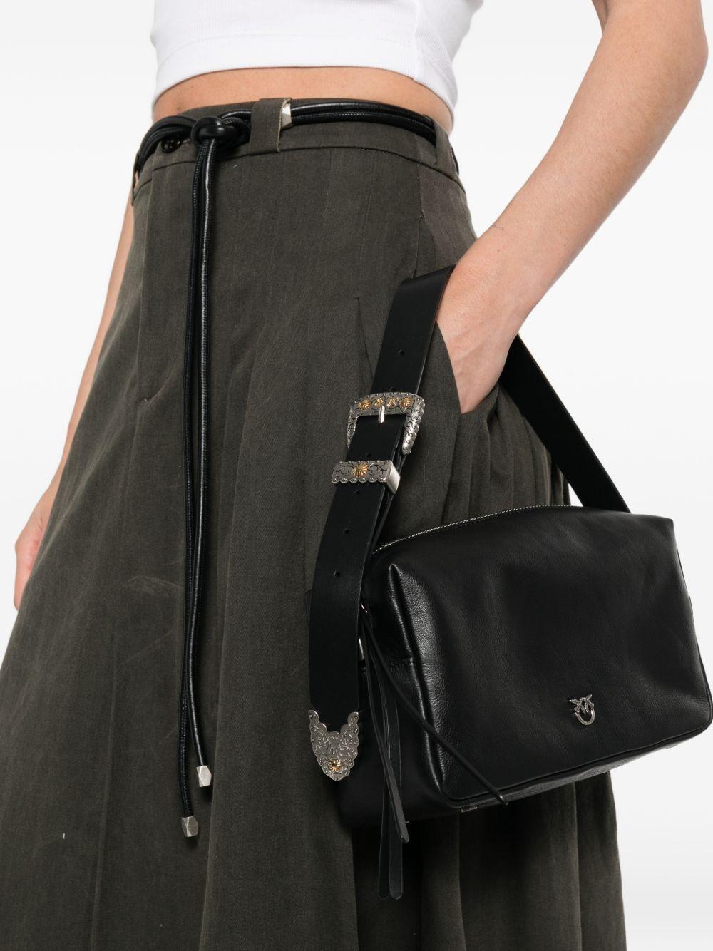 Borsa a spalla in pelle con dettaglio fibbia 106761A2JG Z99O PINKO