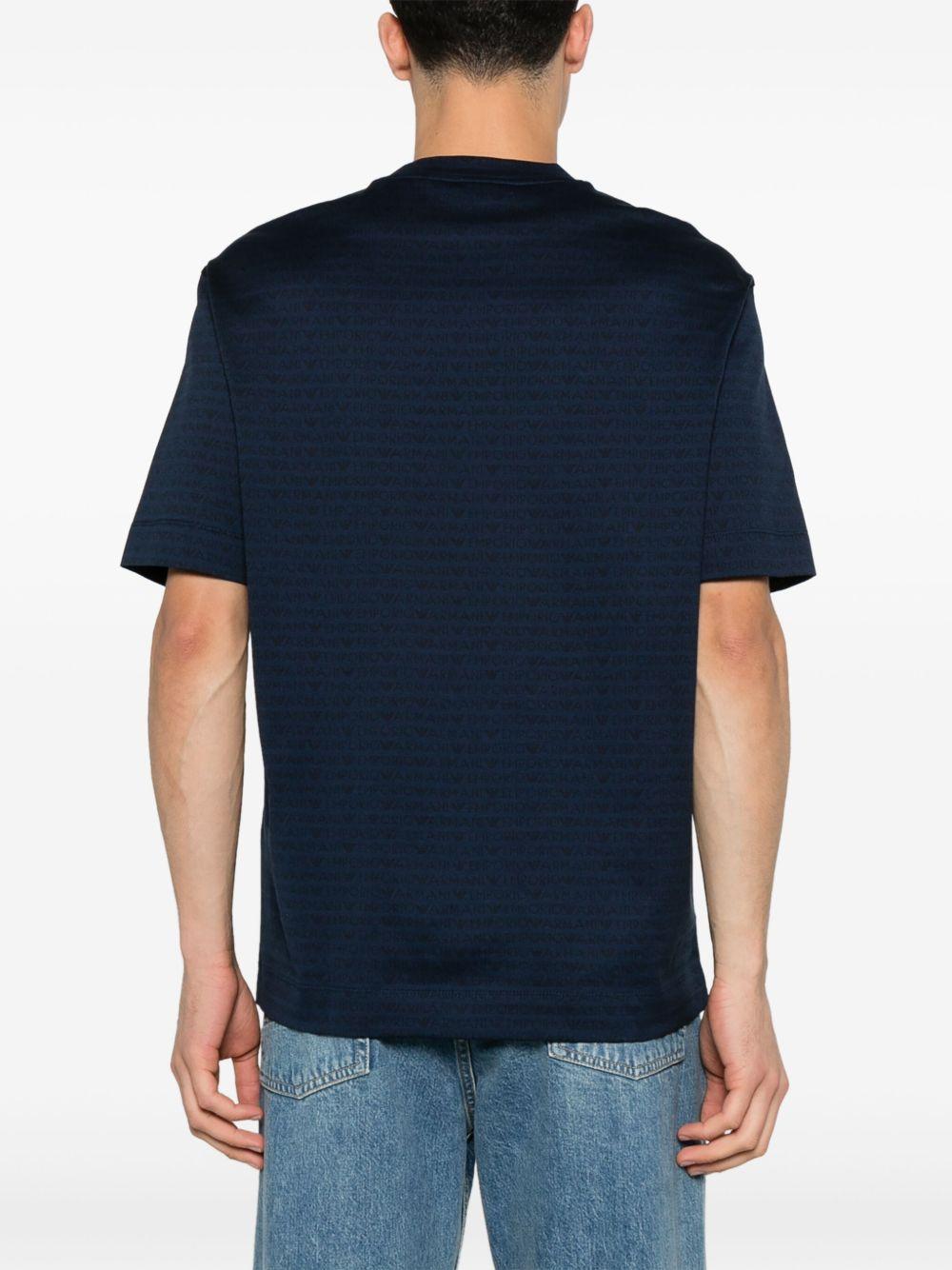 T-shirt blu logo all-over EM000787AF12916 FB224 EMPORIO ARMANI