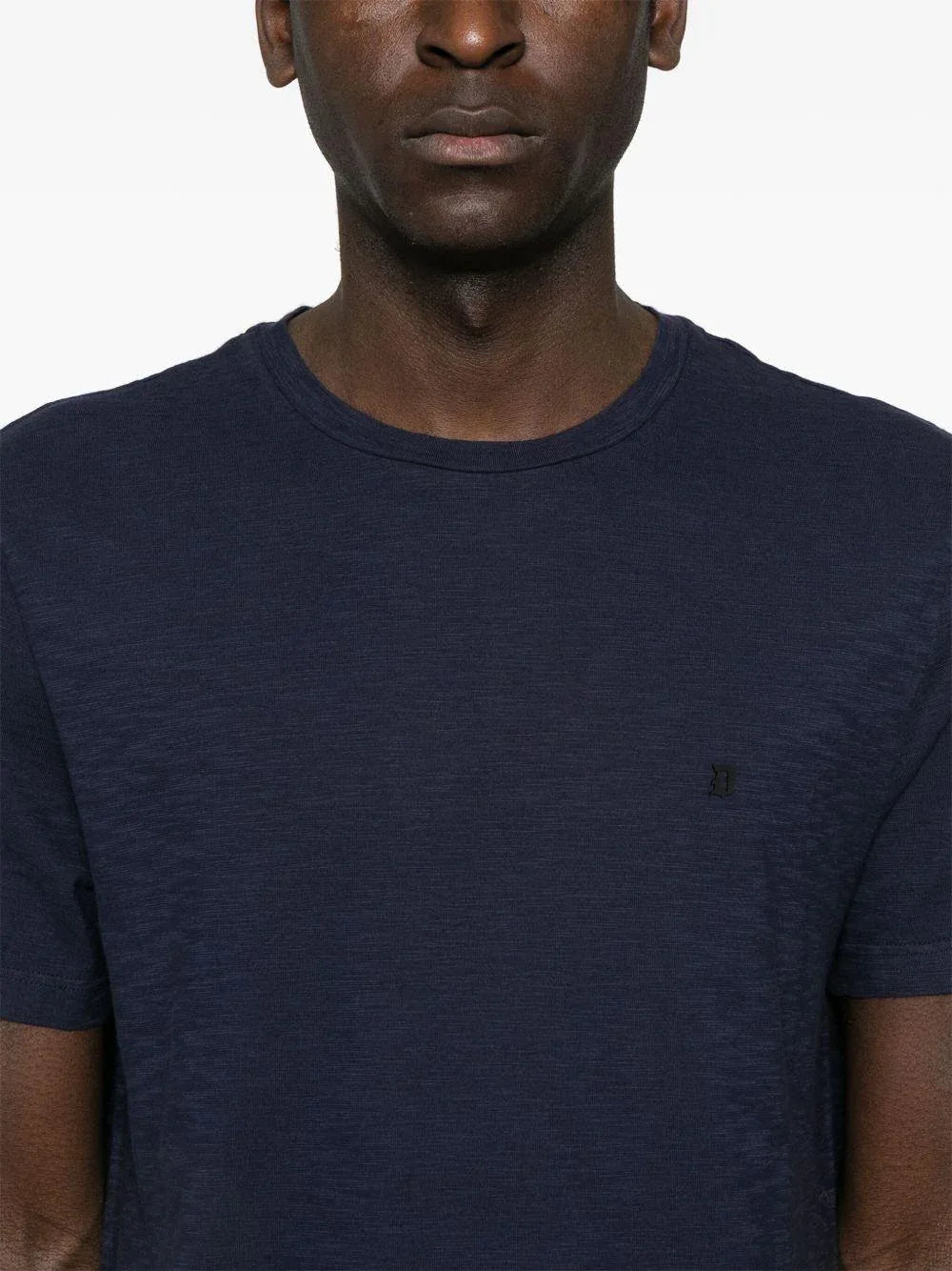 T-shirt blu mini logo ricamo - Preludio Moda