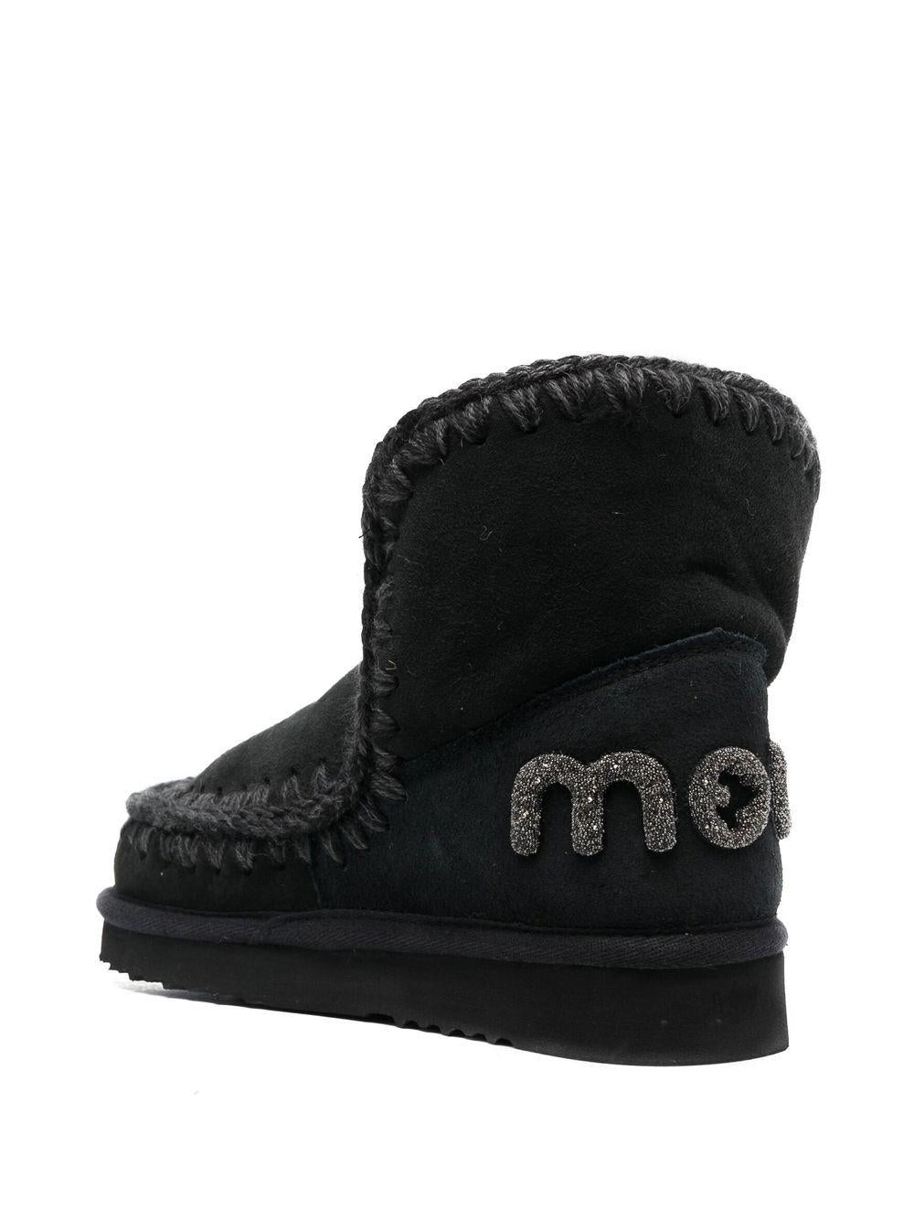 Stivaletti alla caviglia con logo glitter MUFW101050A BKBK MOU