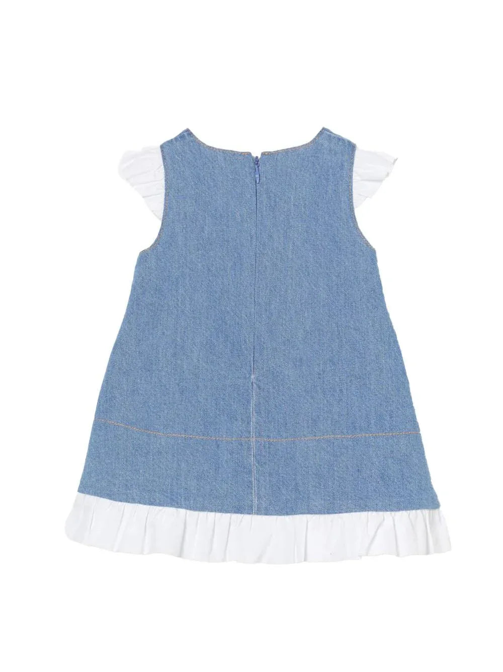 Abito in denim con rouches neonata - Preludio Moda