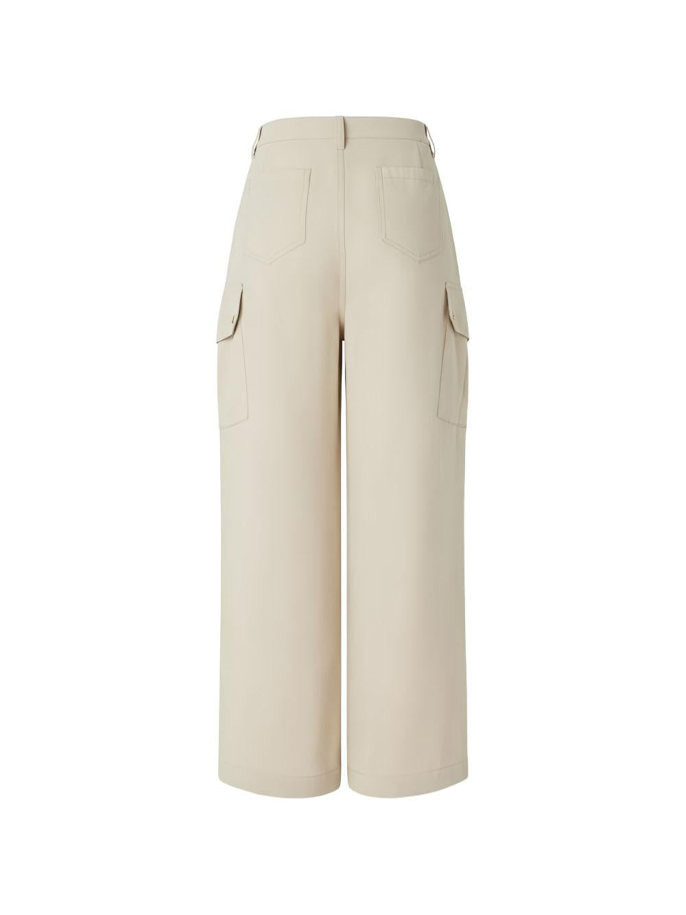 Pantaloni cargo a gamba larga 106278A2ER C03 PINKO