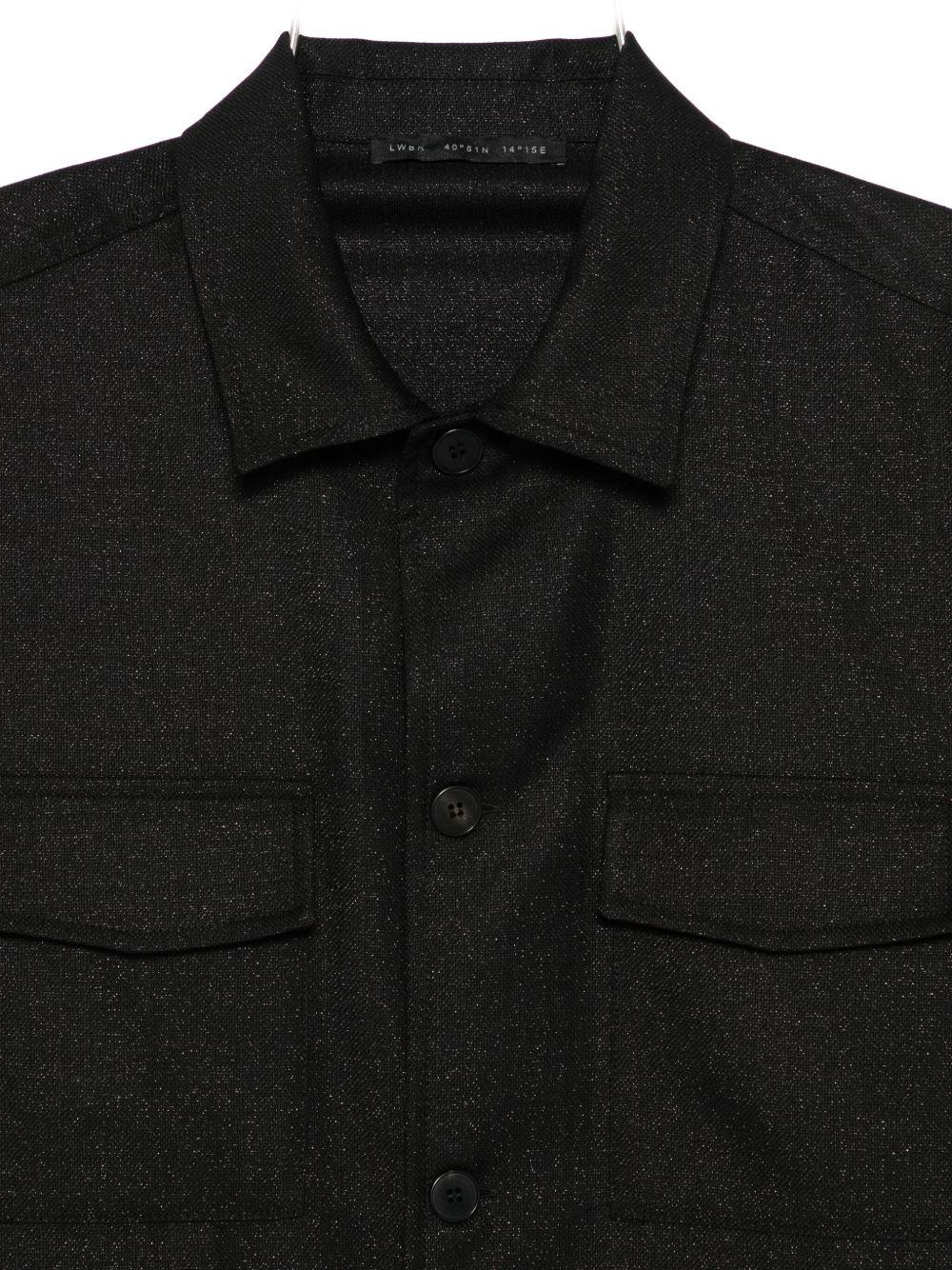 Giacca nera con colletto a punta e tasche sul petto L1HFW25260009 D018 LOW BRAND