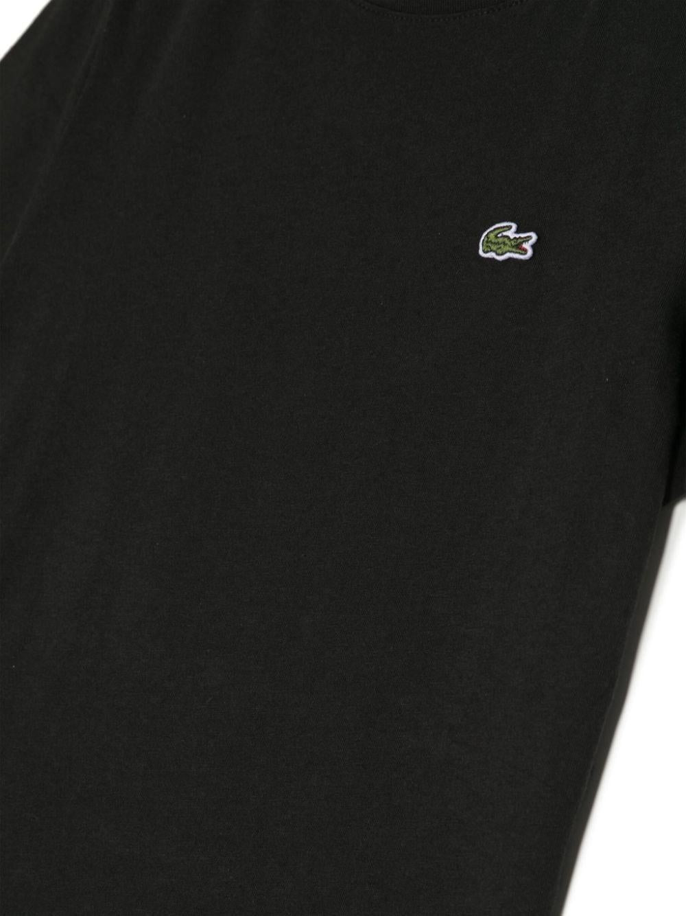 T-shirt nera logo ricamo TJ1122 031 LACOSTE KIDS