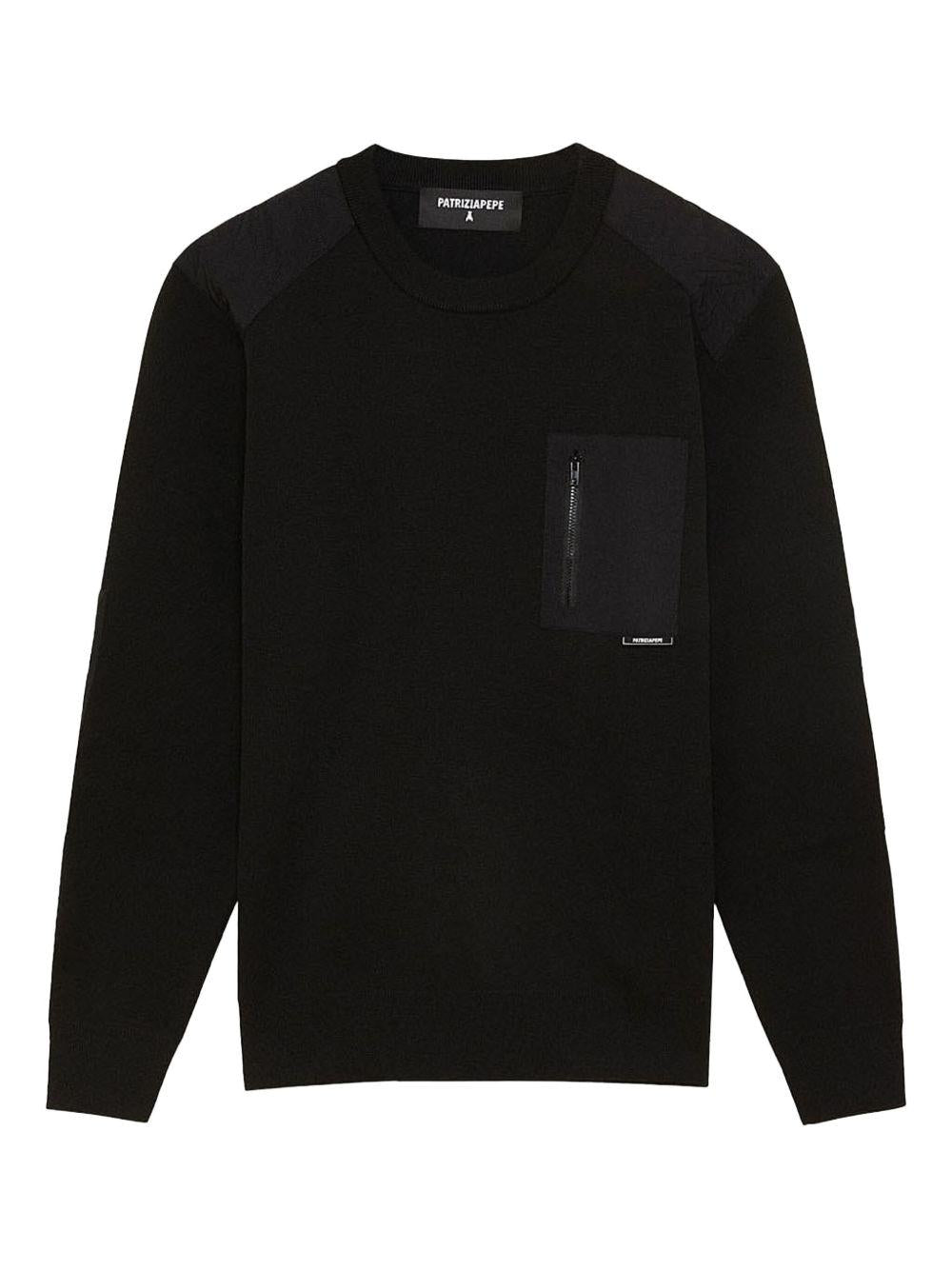 Maglione nero con taschino