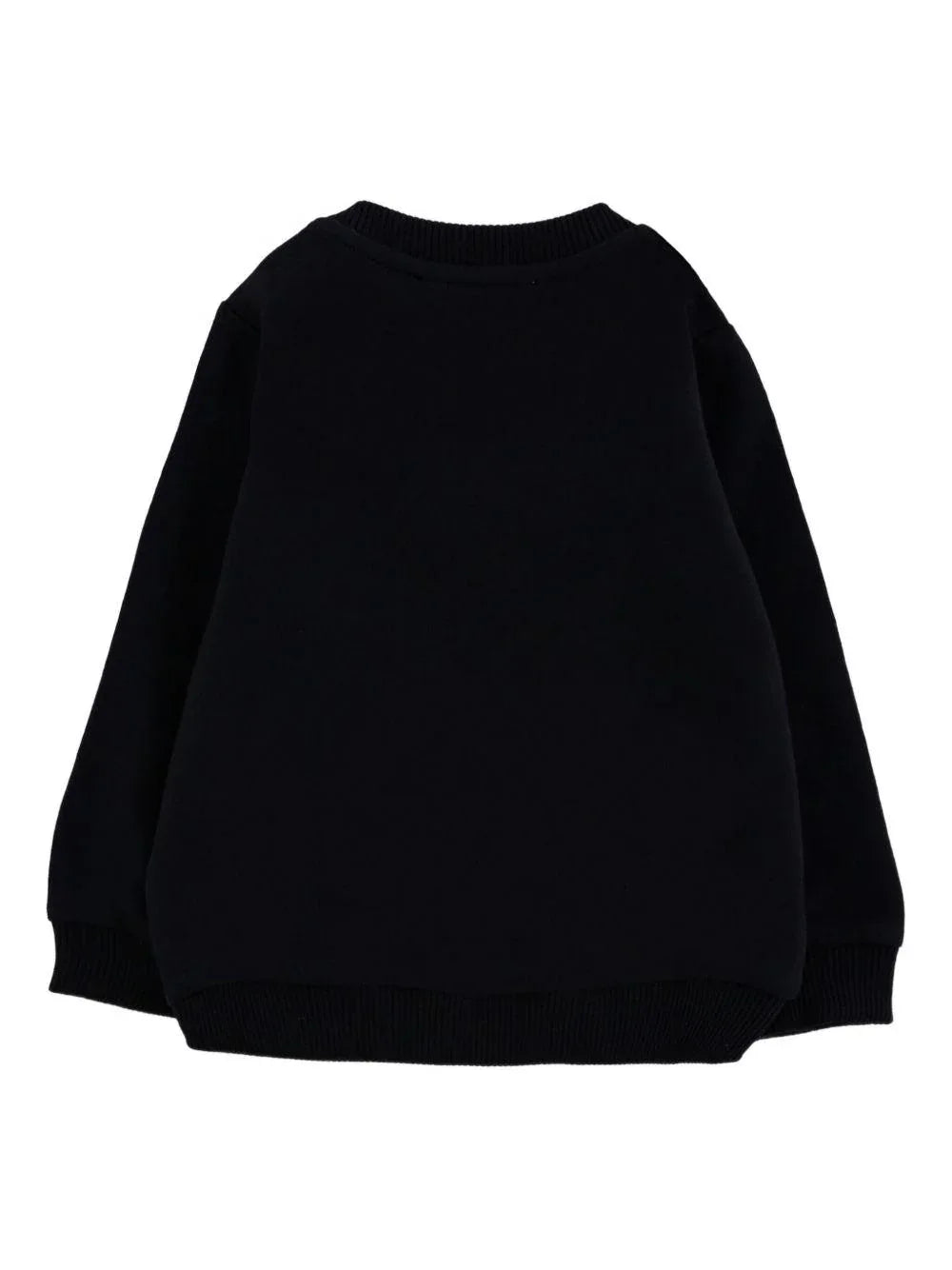 Felpa nera girocollo con stampa orsetto - Preludio Moda