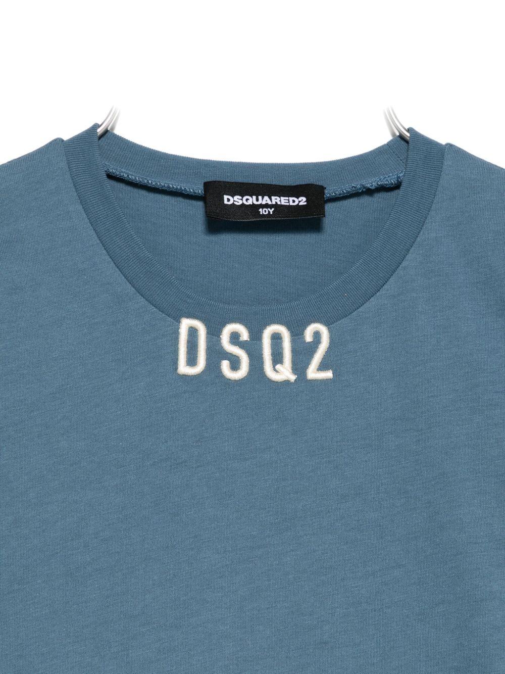 T-shirt ottanio con applicazione logo - Preludio Moda