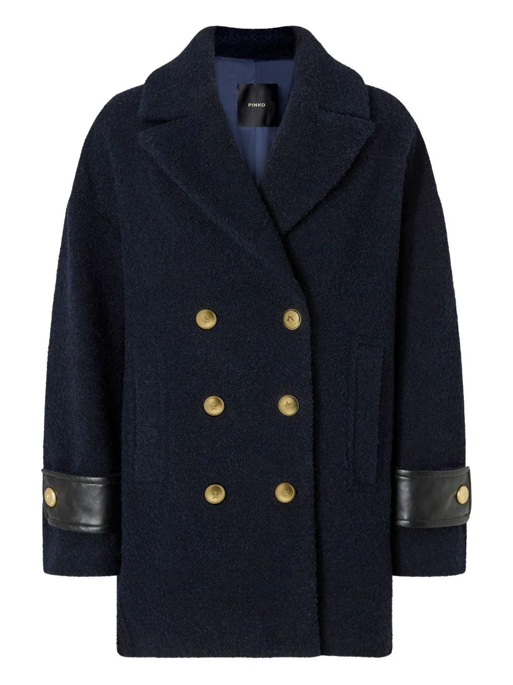 Cappotto doppiopetto con dettagli dorati - Preludio Moda