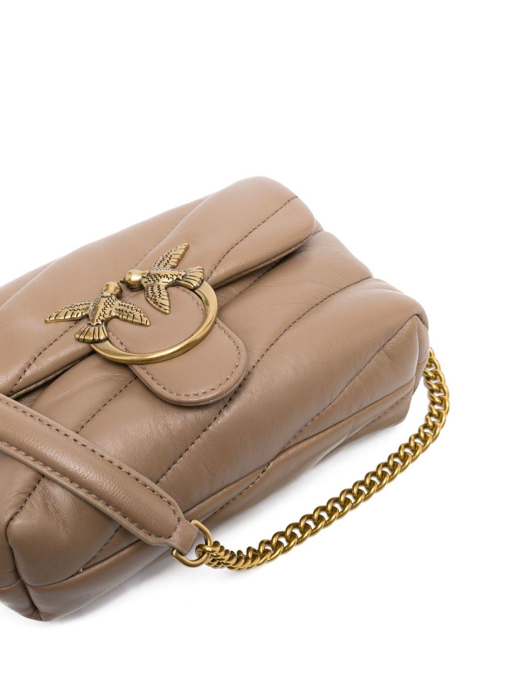 Borsa a Spalla Imbottita in Pelle Marrone 100040A0F2 D01Q PINKO