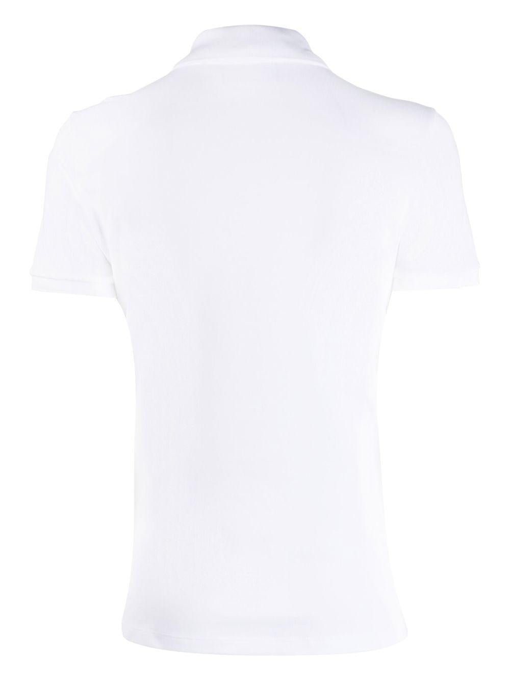 Polo bianca ricamo tono su tono PF5462 001 LACOSTE