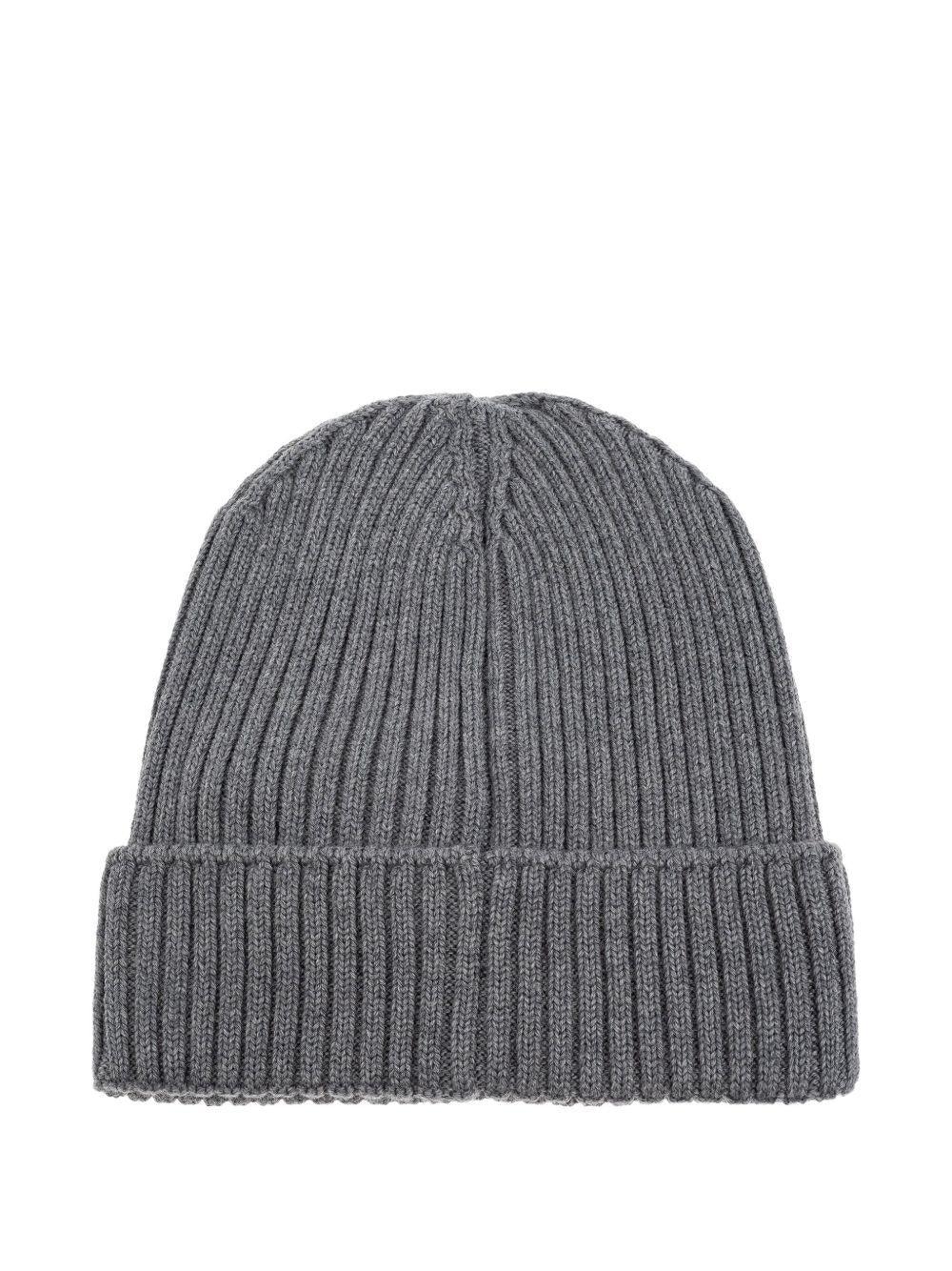 Berretto Grigio in Lana Vergine con Logo Frontale - Preludio Moda