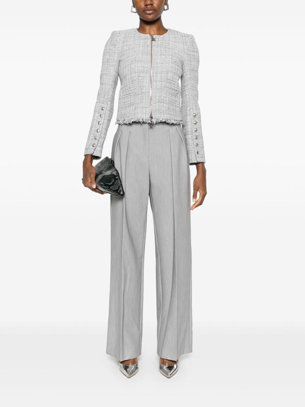 Giacca grigia in tweed misto e lurex
