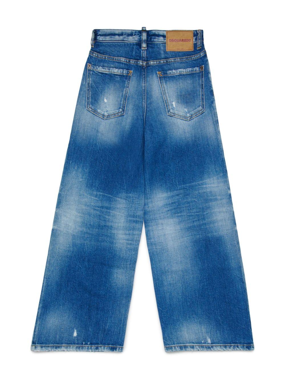 Jeans a palazzo con schiariture
