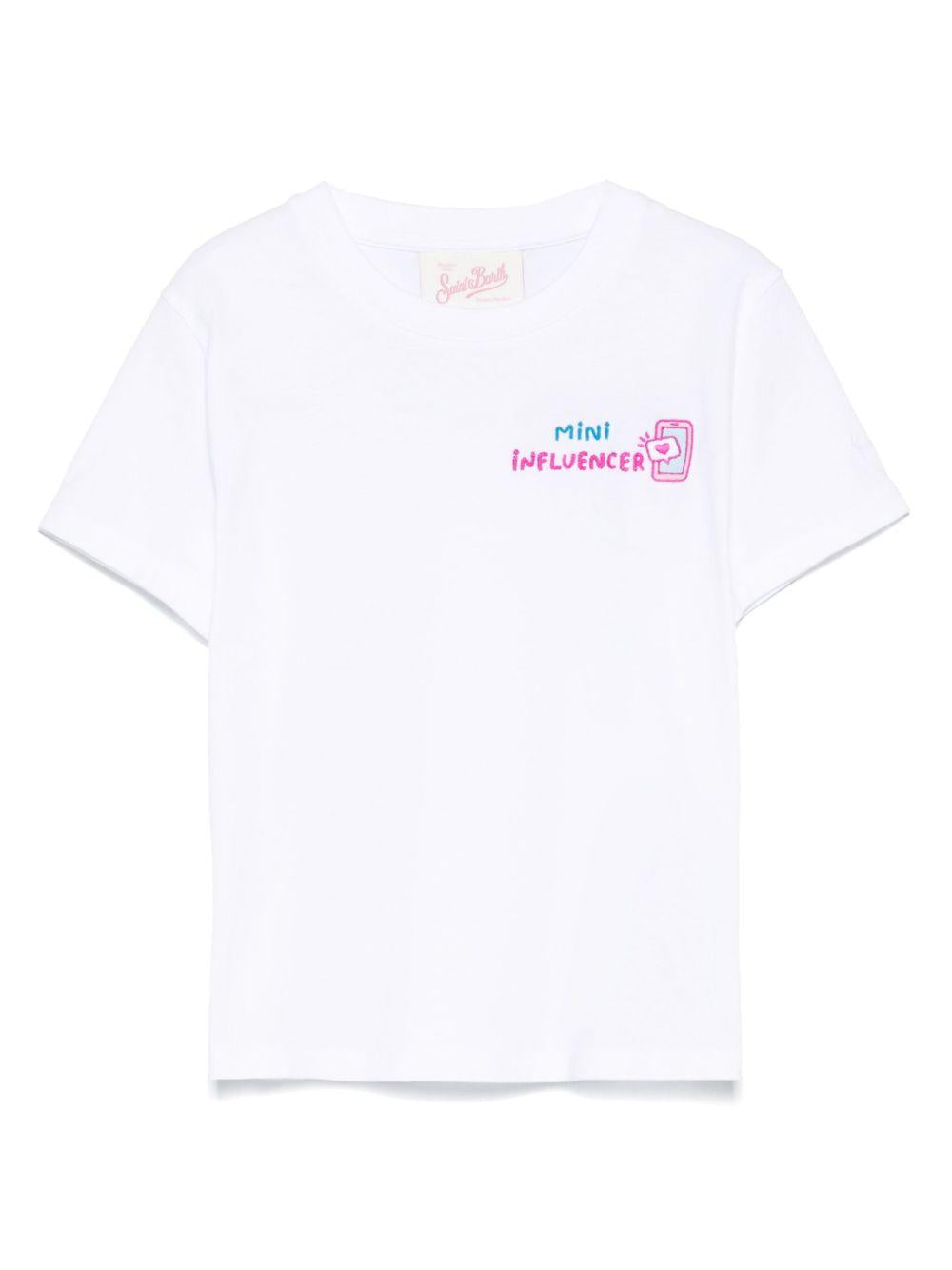 T-shirt elly bianca "mini influencer" ricamo