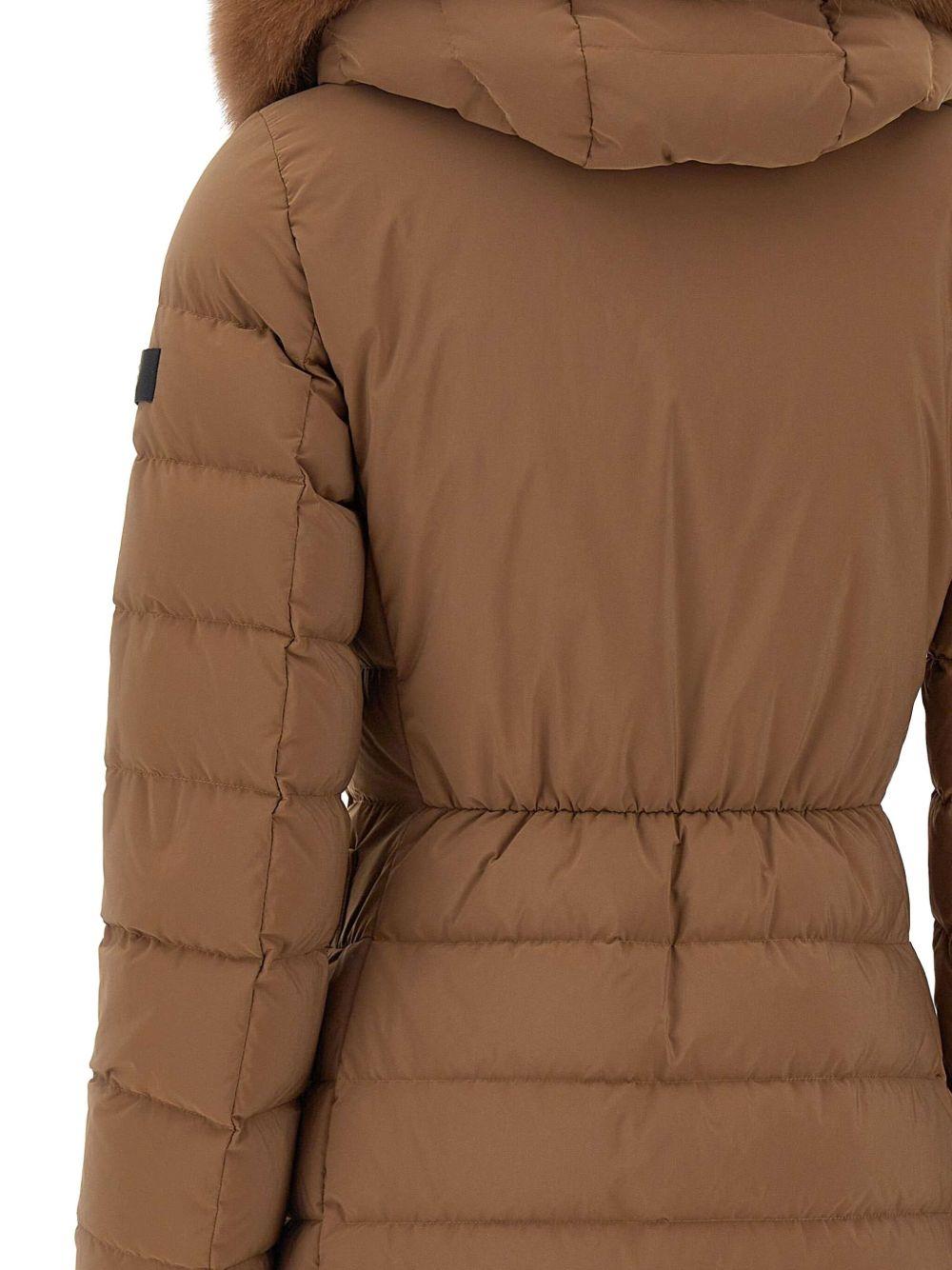 Cappotto marrone con cappuccio e pelliccia PED545801190986 894 PEUTEREY