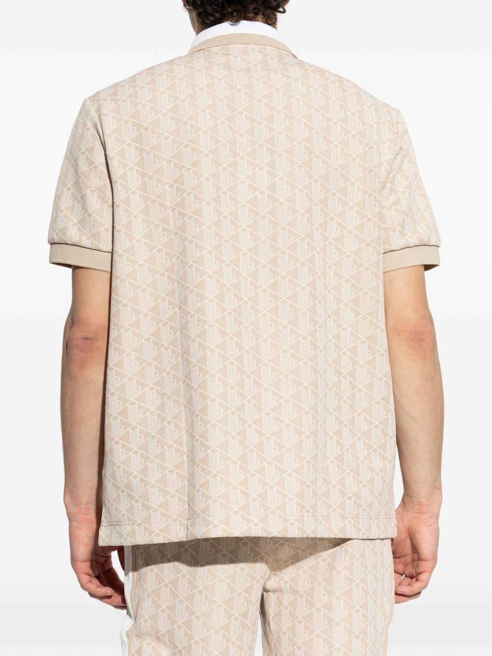 Polo con stampa geometrica beige DH1417 8GI LACOSTE