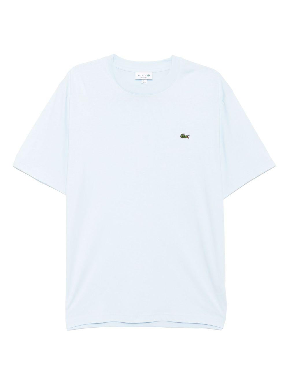 T-shirt celeste chiaro mini logo ricamo TH7318 T01 LACOSTE