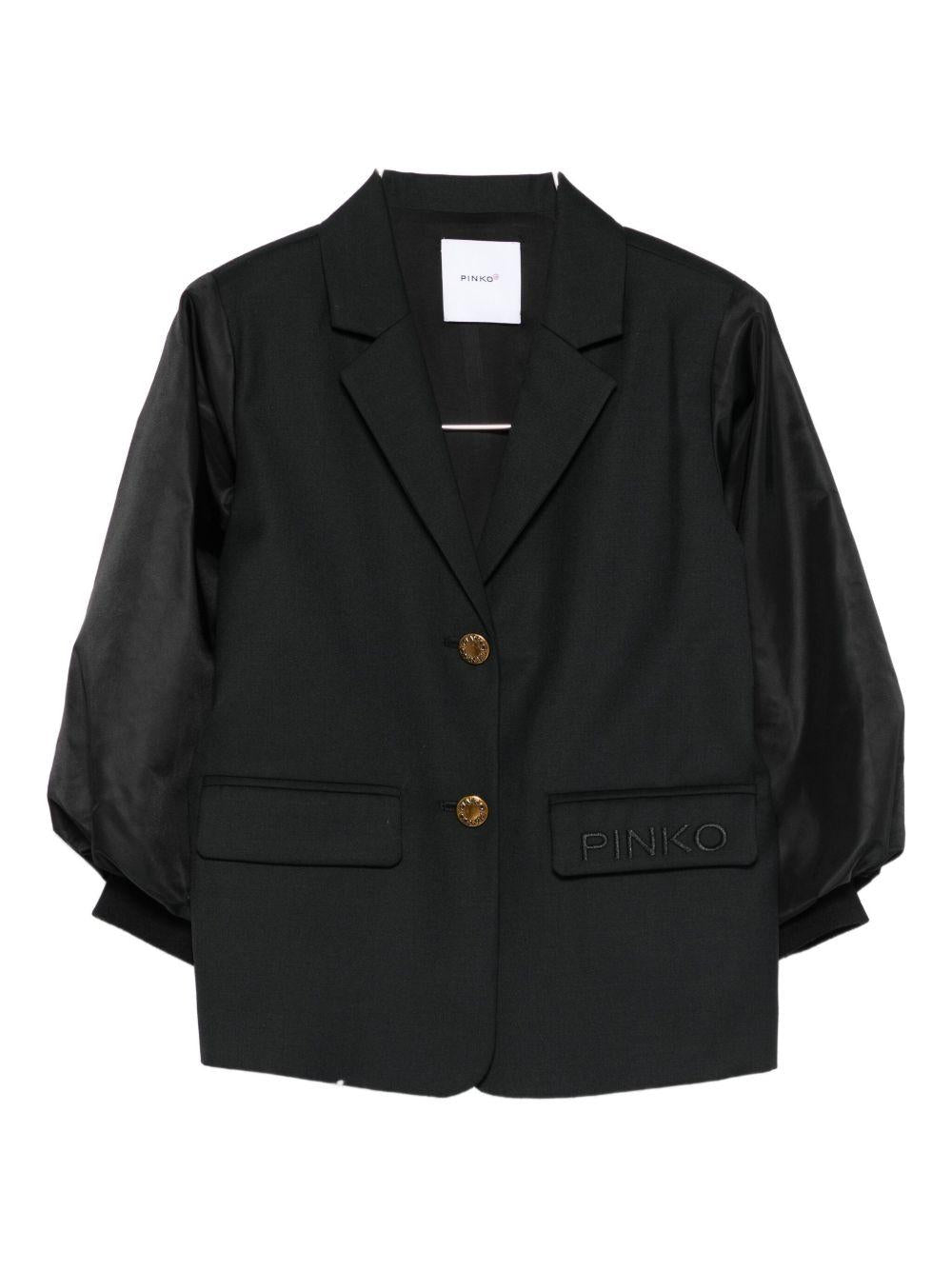 Giacca nera con maniche a palloncino KFGC001CML025 N000 PINKO UP