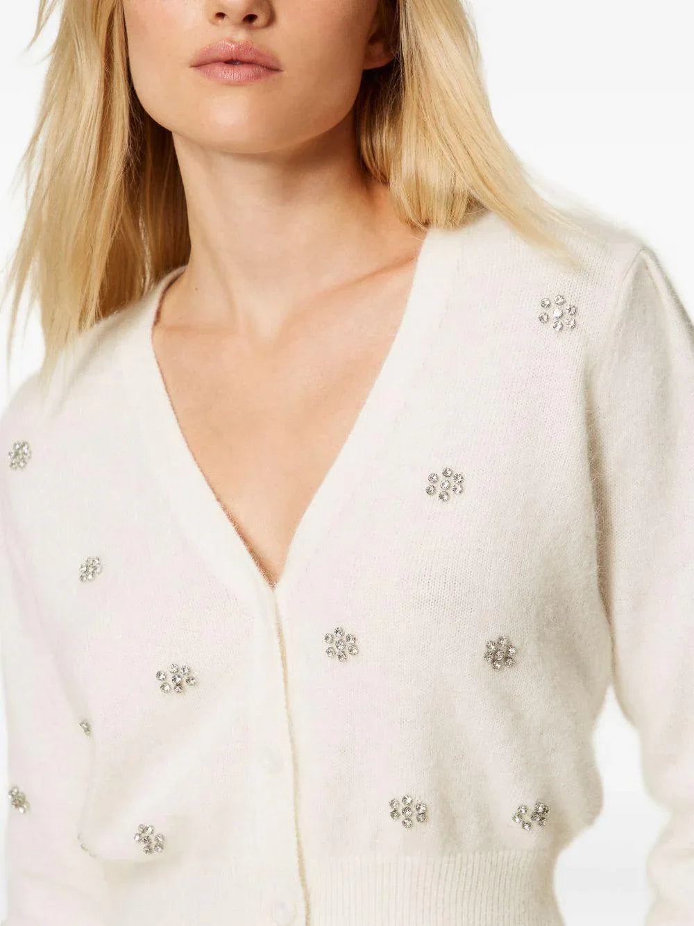 Cardigan Corto in Maglia con Strass - Preludio Moda