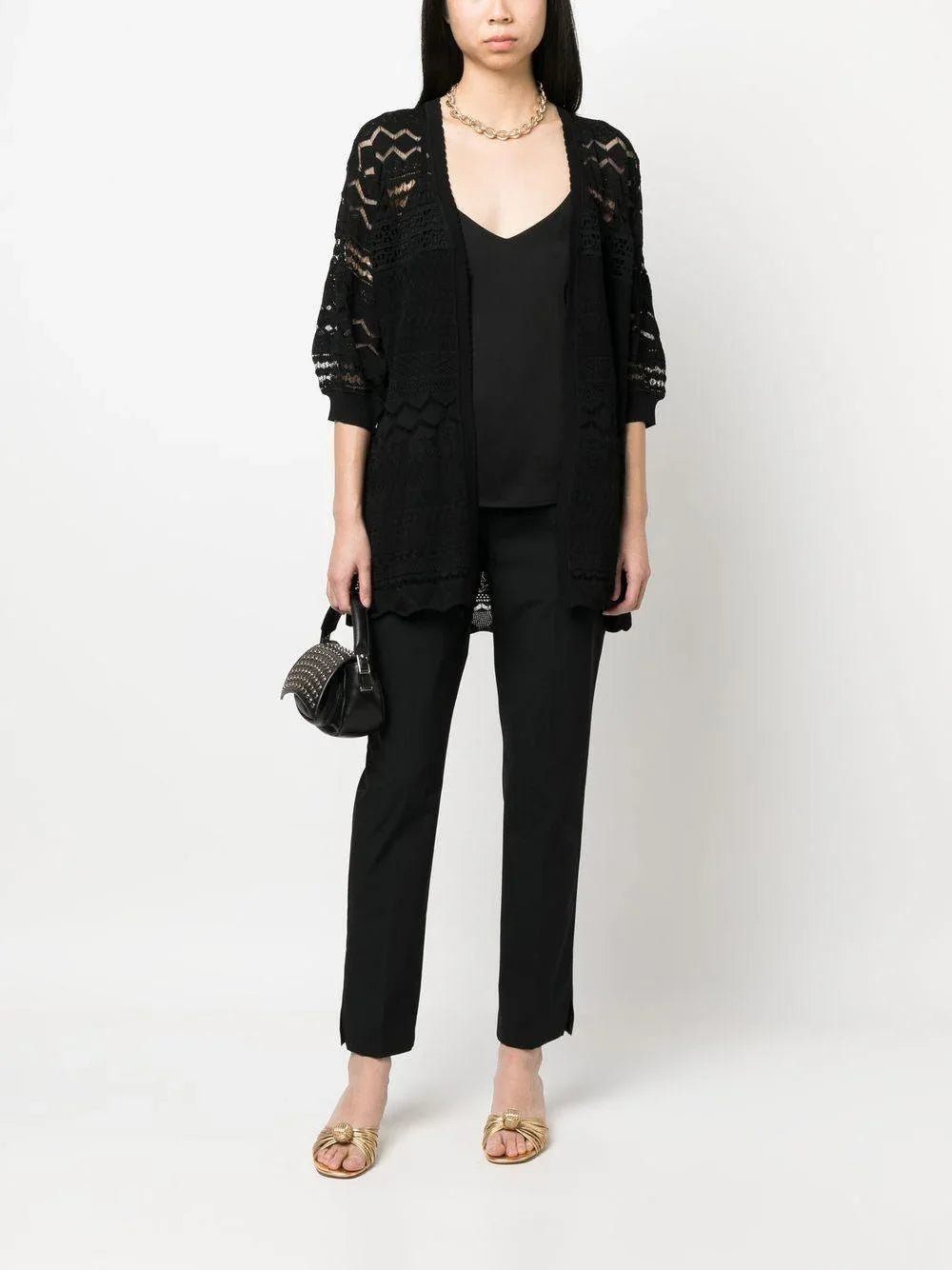 Pantalone nero dritto elasticizzato - Preludio Moda