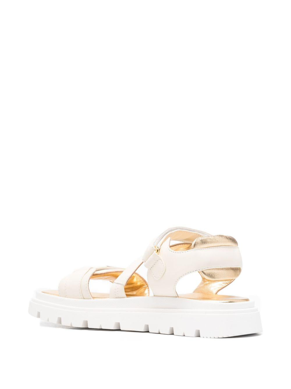 Sandali con chiusura a strappo in pelle F4A2E05861733698 BURRO ELISABETTA FRANCHI KIDS