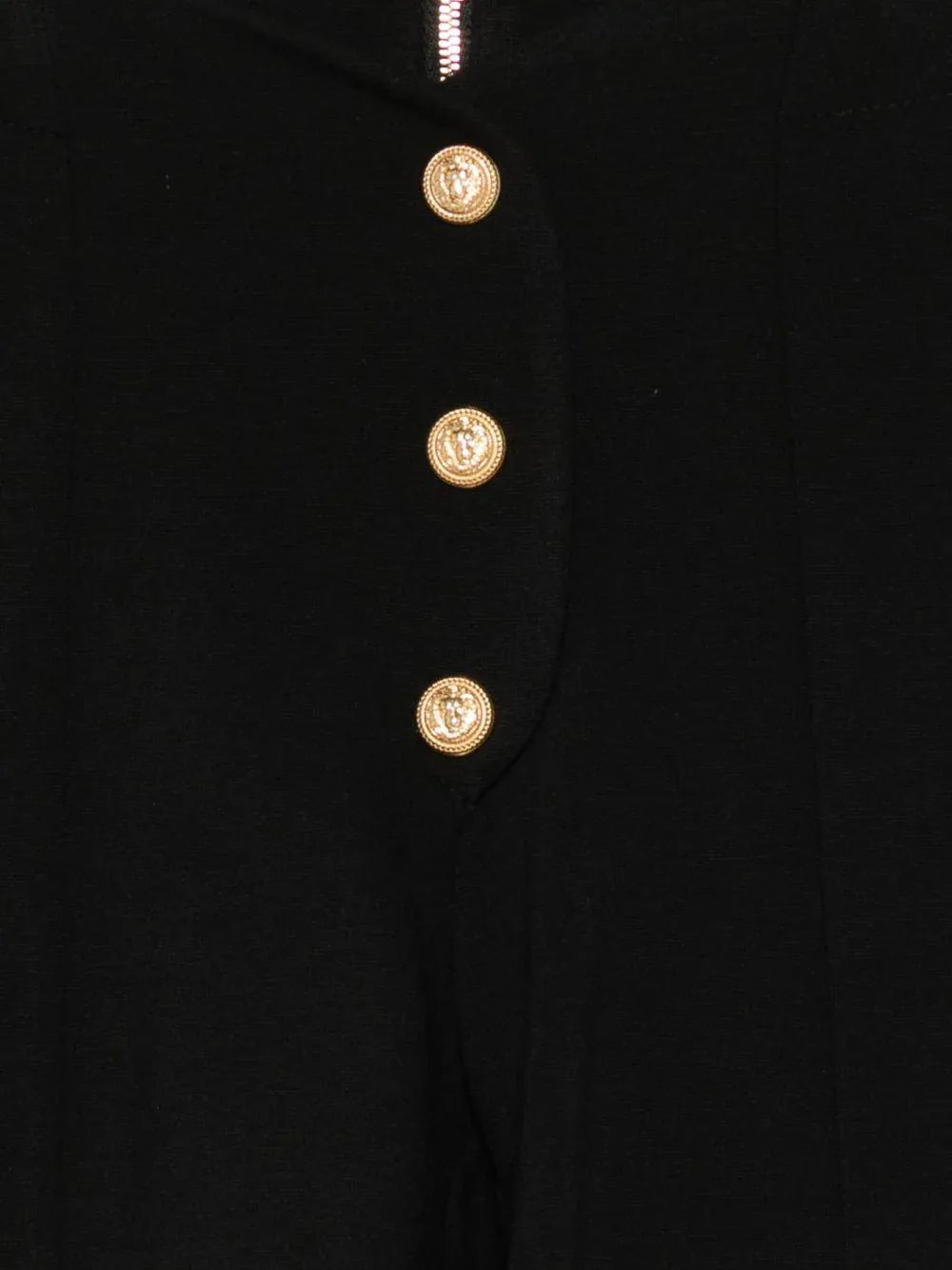 Shorts Neri a Vita Alta con Bottoni - Preludio Moda