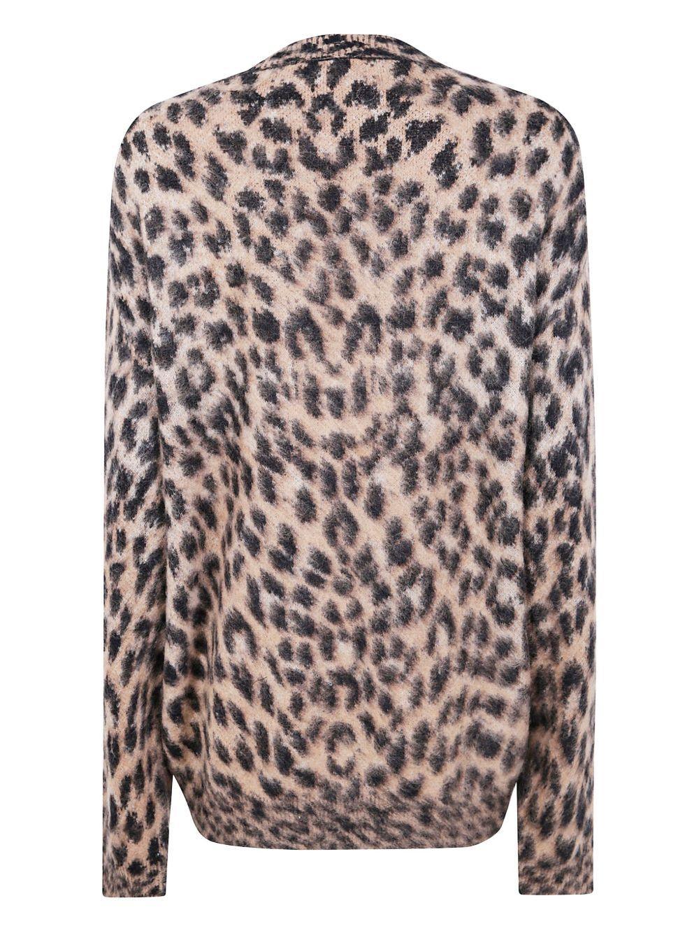 Cardigan Beige con Stampa Leopardata - Preludio Moda