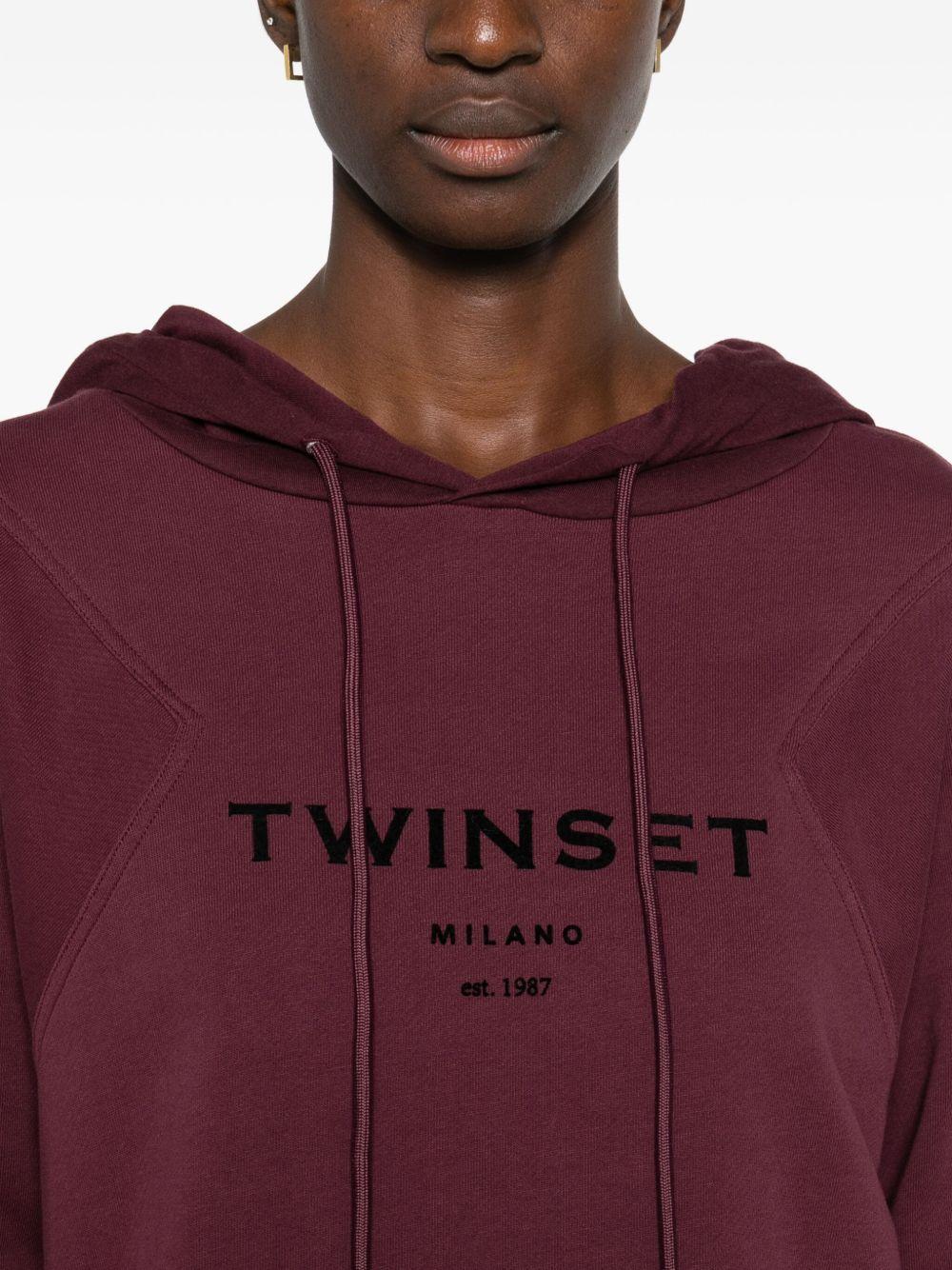 Tuta sportiva rosso scuro con dettaglio logo e coulisse 252TP2681 05609 TWINSET