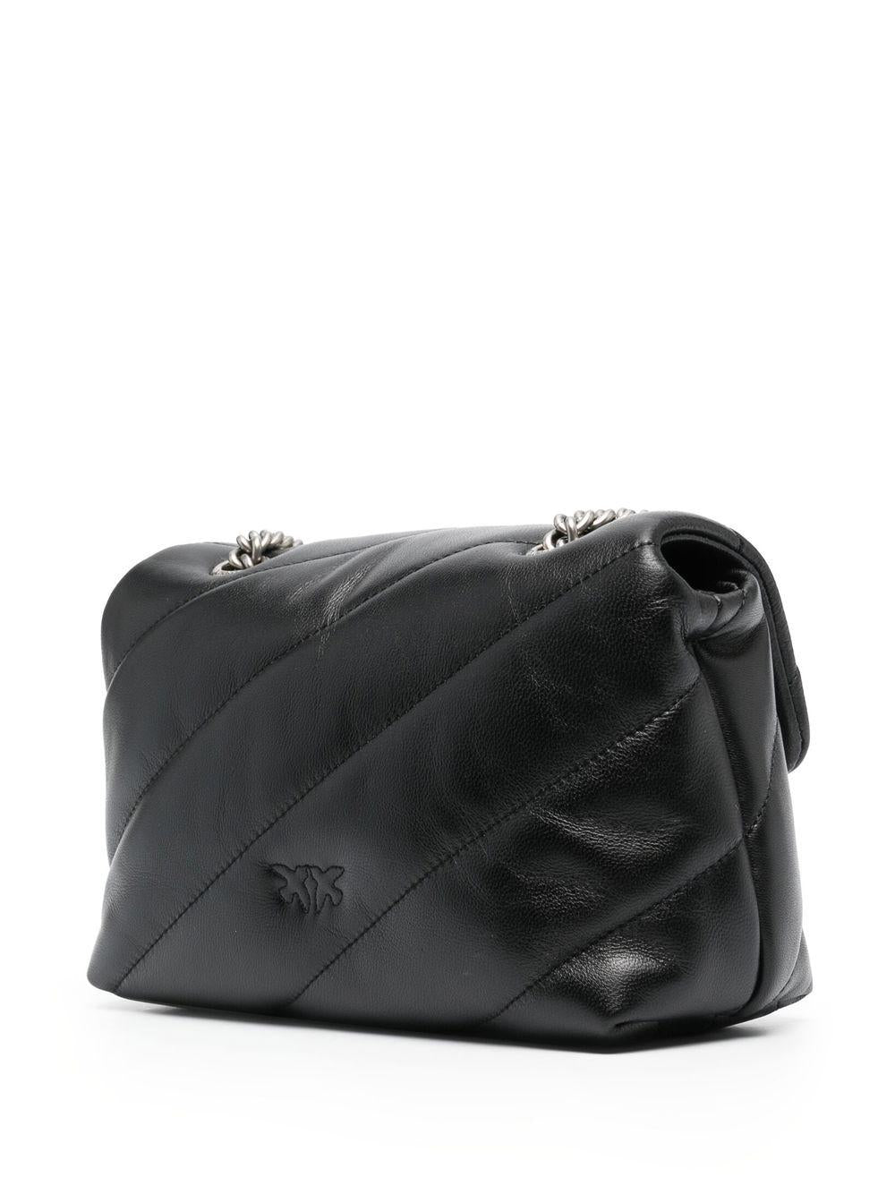 Borsa a Spalla Mini in Pelle Nera Imbottita 100039A0F2 Z99O PINKO