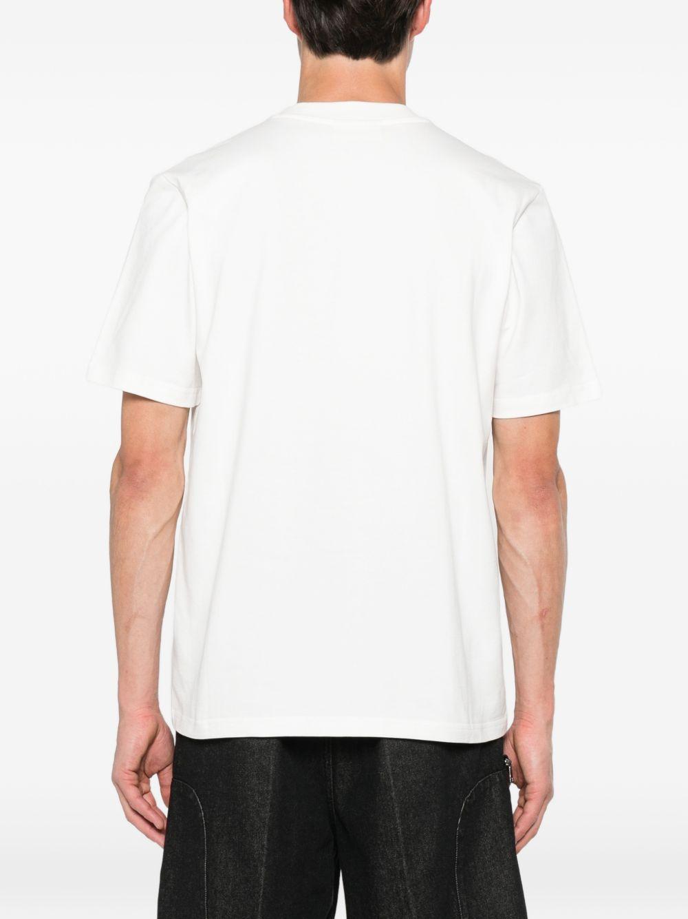 T-shirt in cotone girocollo con patch XM4249 BIANCO YES LONDON