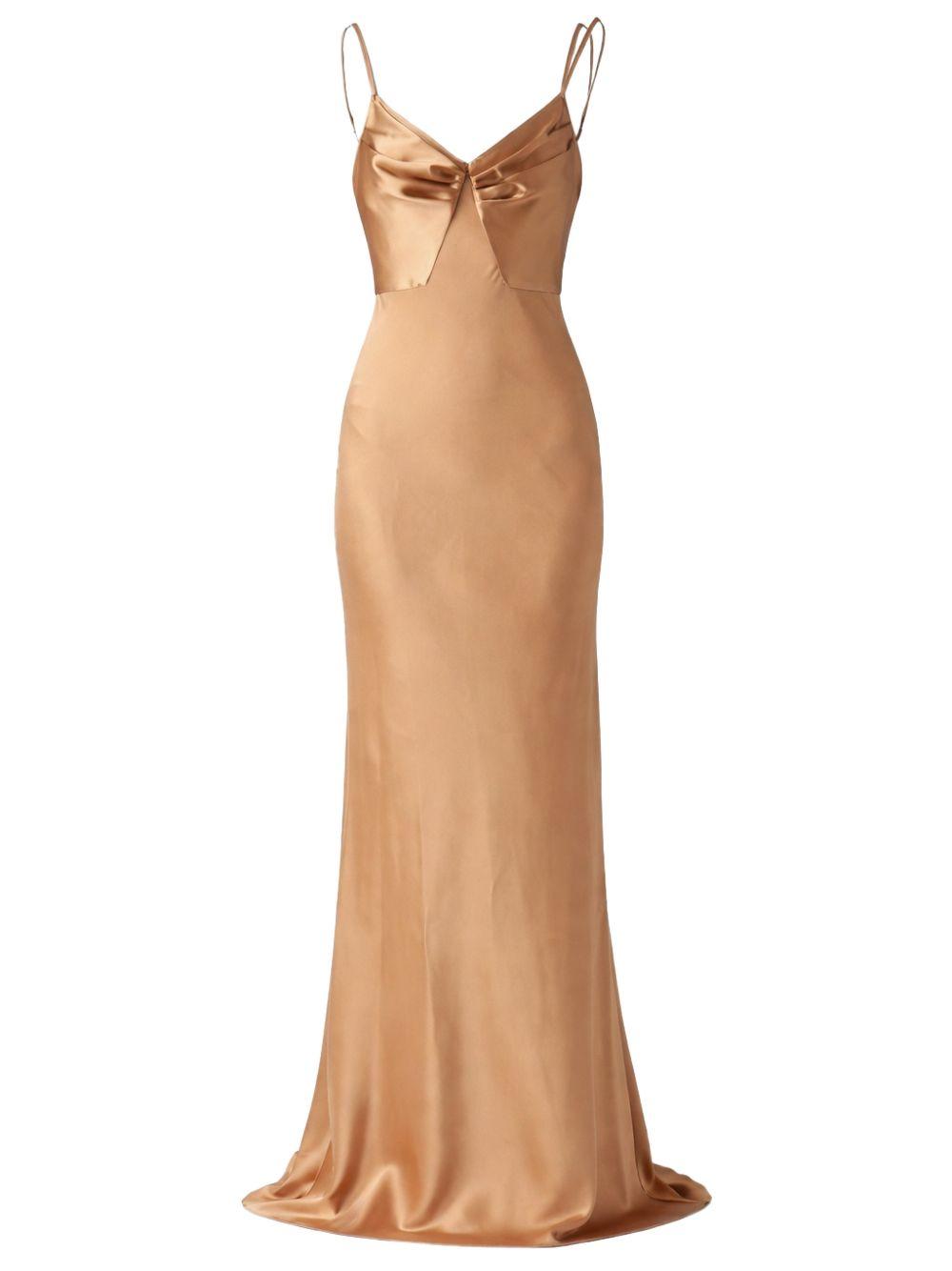 Abito lungo in raso con spalline sottili ABR3362E2 EV8 ELISABETTA FRANCHI