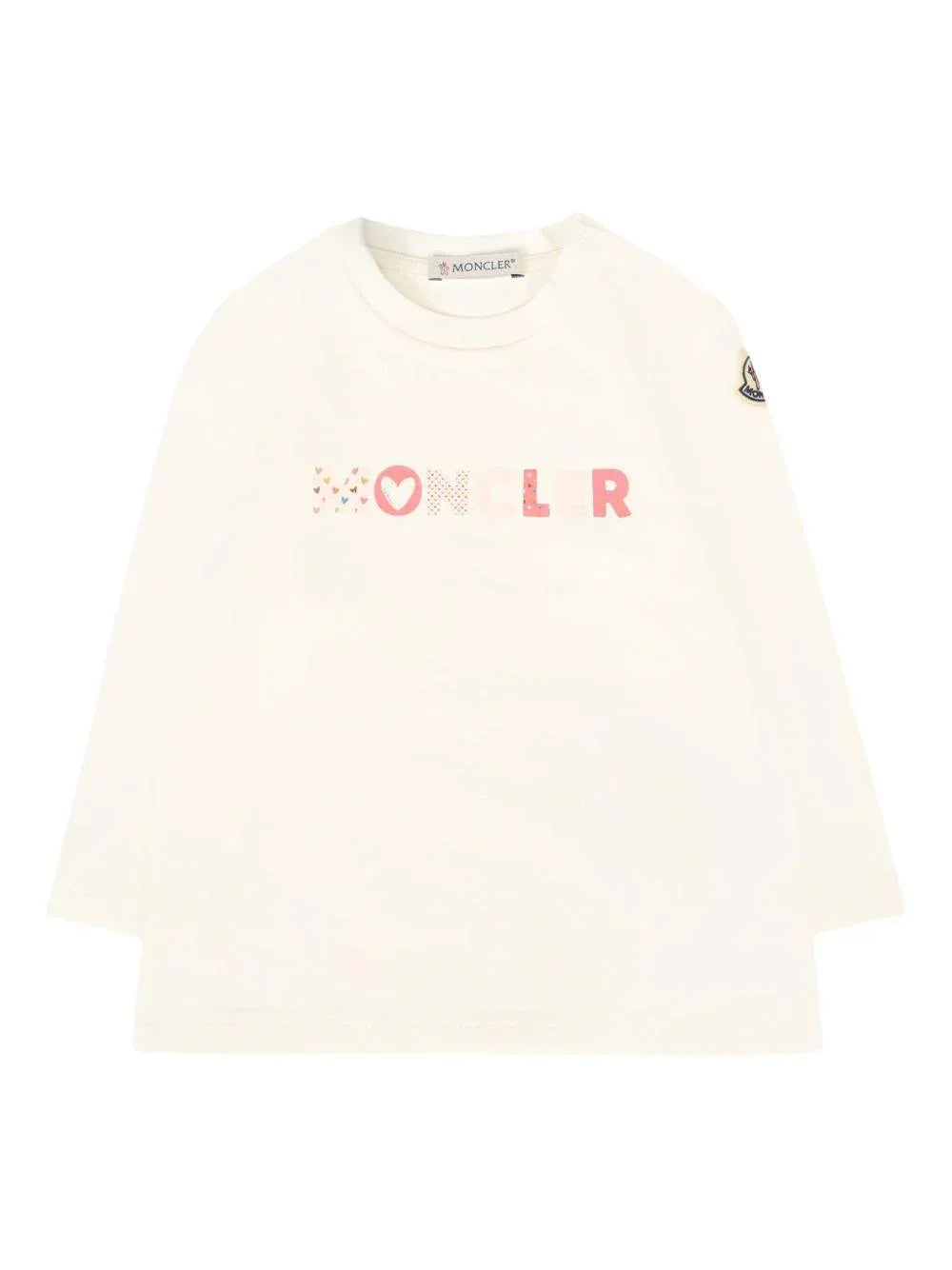 T-shirt Avorio Maniche Lunghe con Logo - Preludio Moda