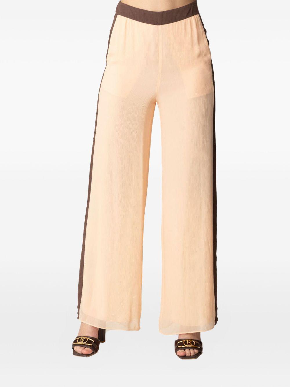 Pantalone bicolor in tessuto leggero