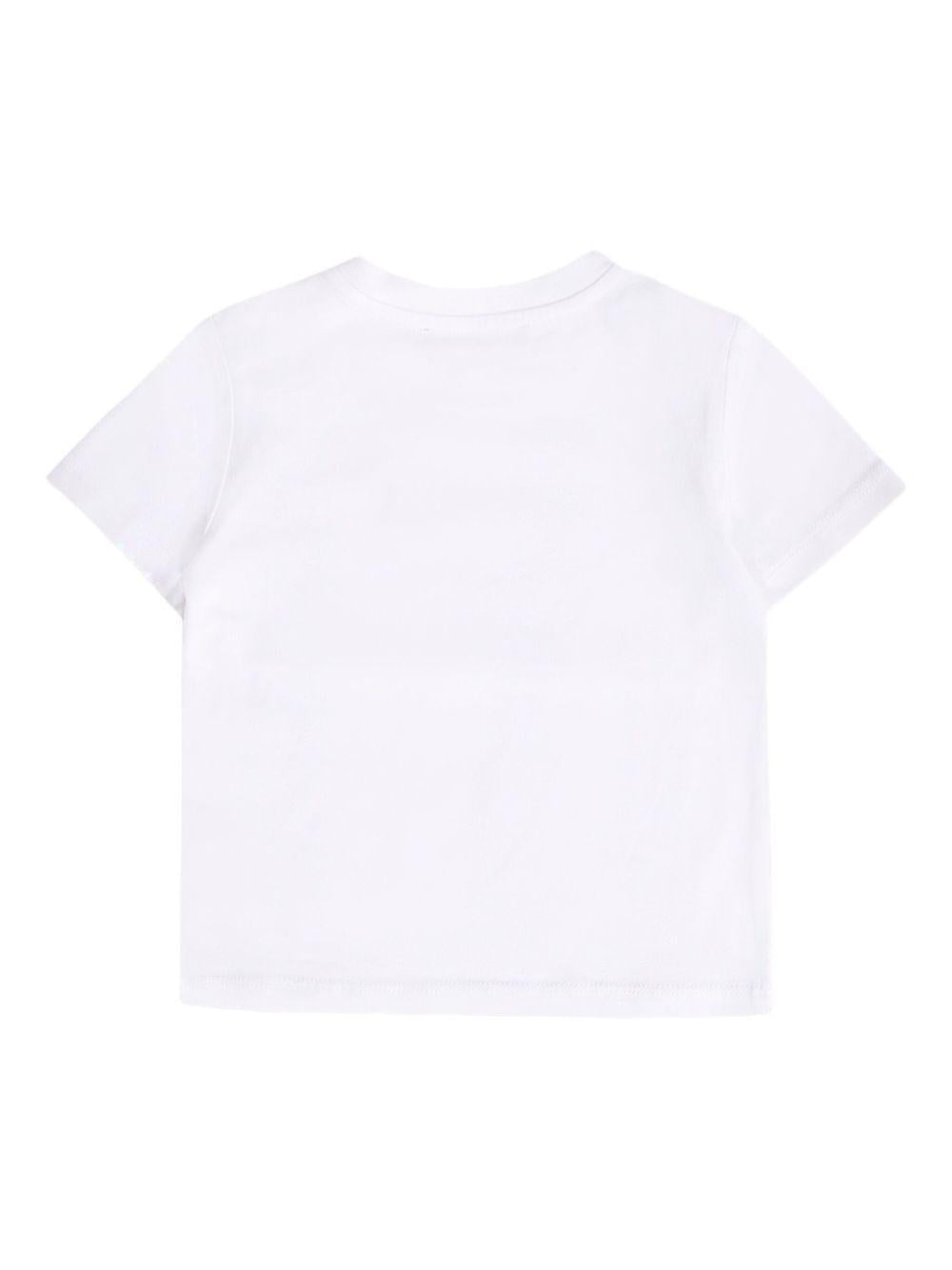 T-shirt Bianca con Stampa Logo BX8521Z3186 100OR BALMAIN KIDS