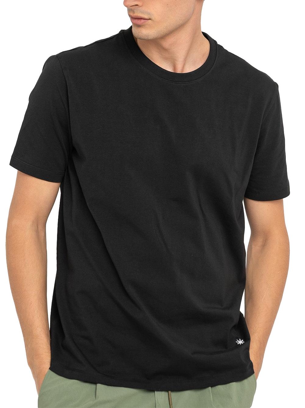 T-shirt basic nera mini ricamo 3832M568253284 99 MANUEL RITZ
