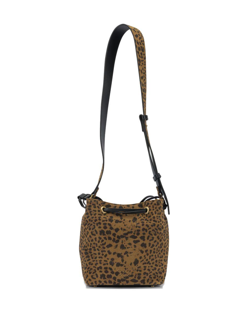 Borsa a spalla con stampa leopardata 104303A32A M35Q PINKO