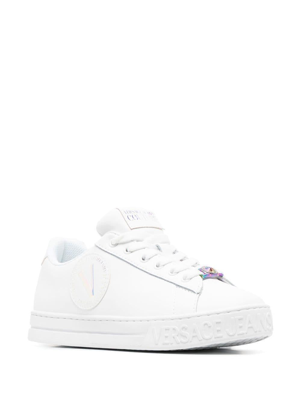 Sneakers bianca logo V ricamato 74VA3SK3 ZP235 BIANCO VERSACE JEANS