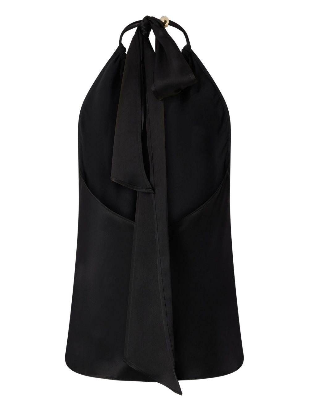 Blusa con fiocco e chiusura con nodo 105614A2RA Z99 PINKO