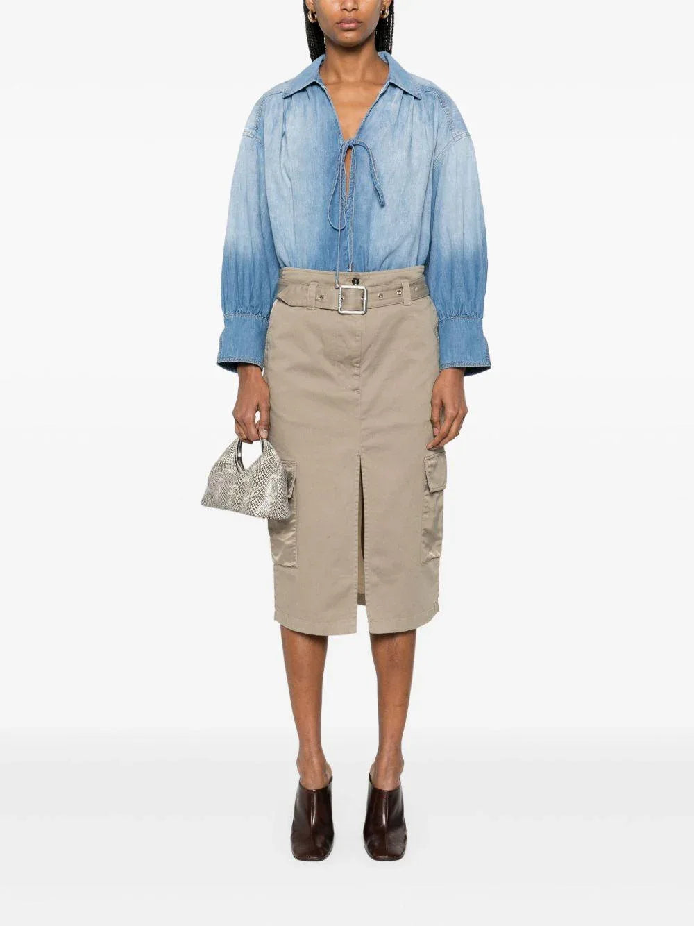 Blusa calahari in denim sfumato - Preludio Moda