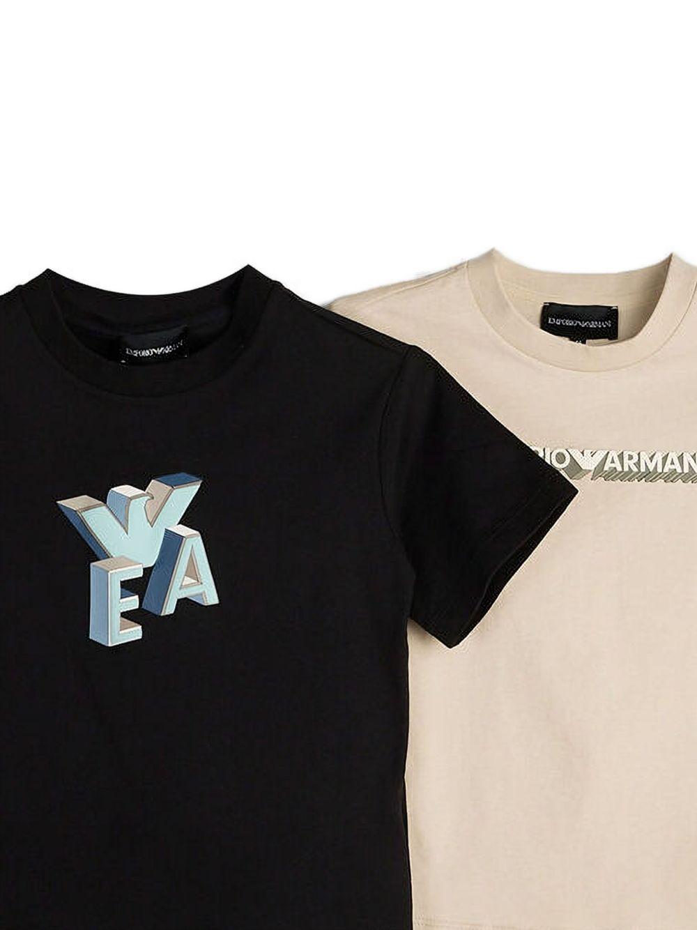 Set t-shirt bicolor con logo (2pz)