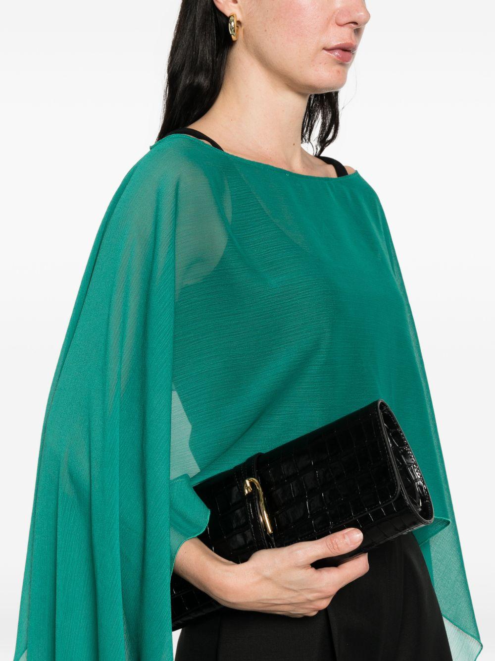 Mantella in poliammide con volant WS00361 VERDE BABYLON COLLECTION