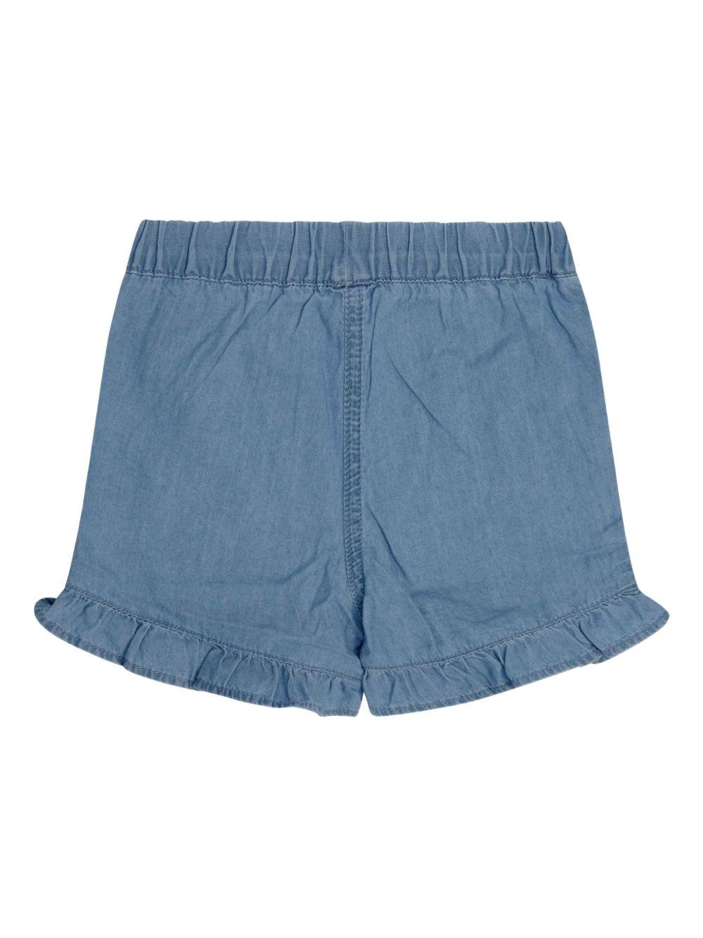 Shorts in chambray con volant TY6019Z0161 600 STELLA MCCARTNEY KIDS