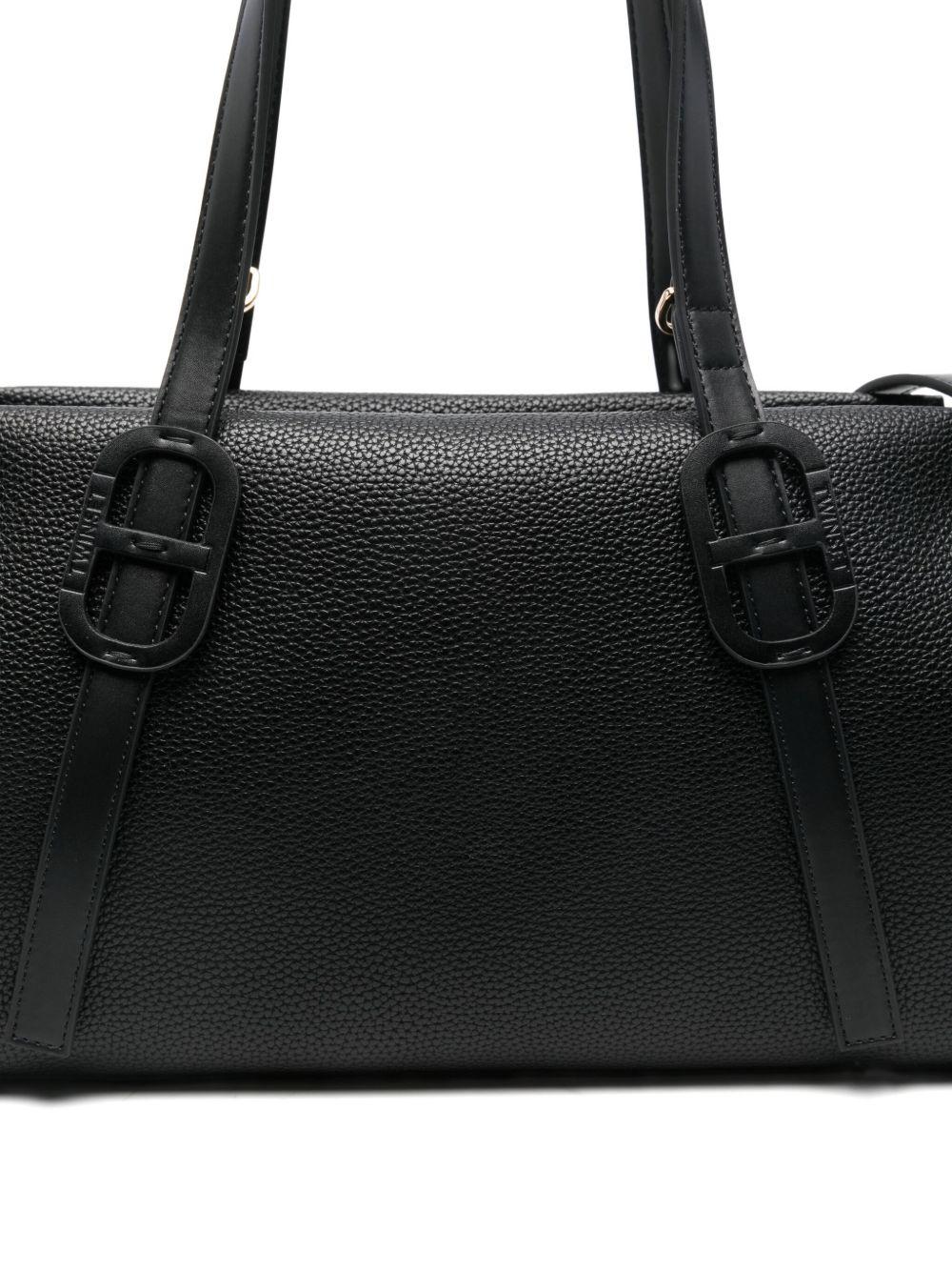 Borsa a spalla nera con zip e dettaglio fibbia 252TD8283 00006 TWINSET
