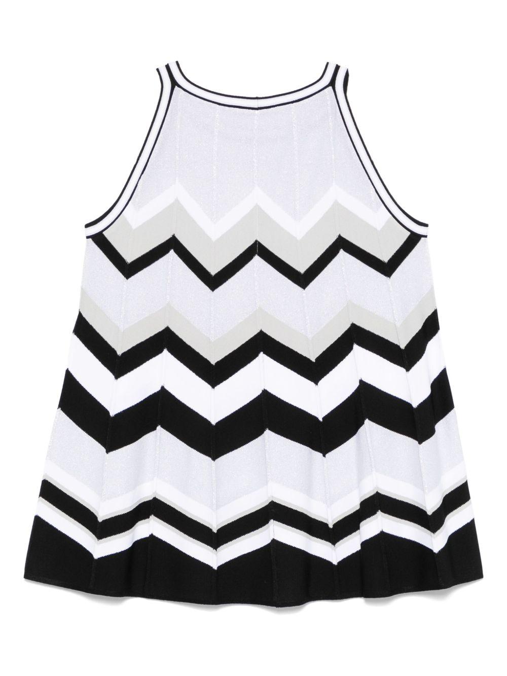 Top fantasia chevron nero/grigio