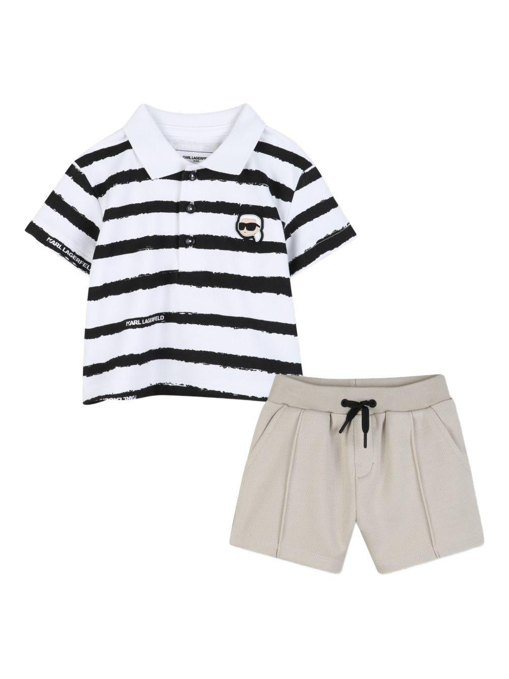 Completo polo a righe con bermuda Z31068 10P KARL LAGERFELD KIDS