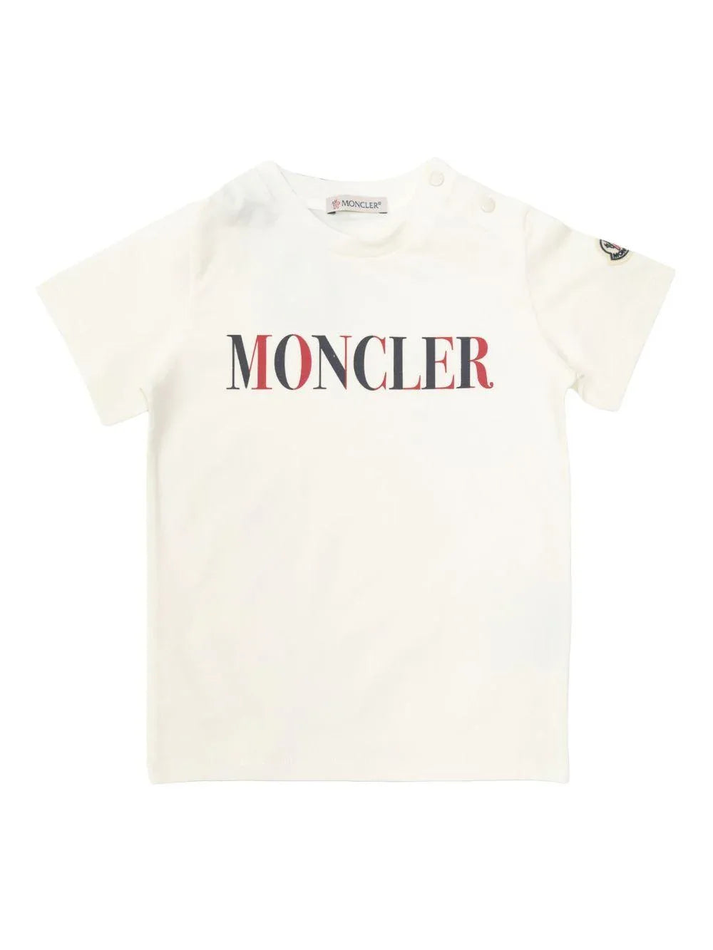 T-shirt bianca logo lettering bicolor neonato - Preludio Moda