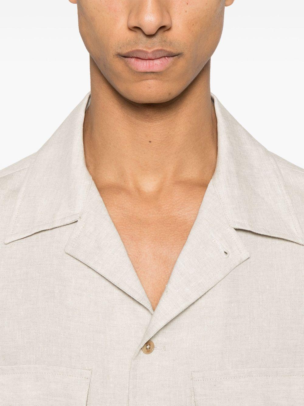 Camicia John beige lino - Preludio Moda