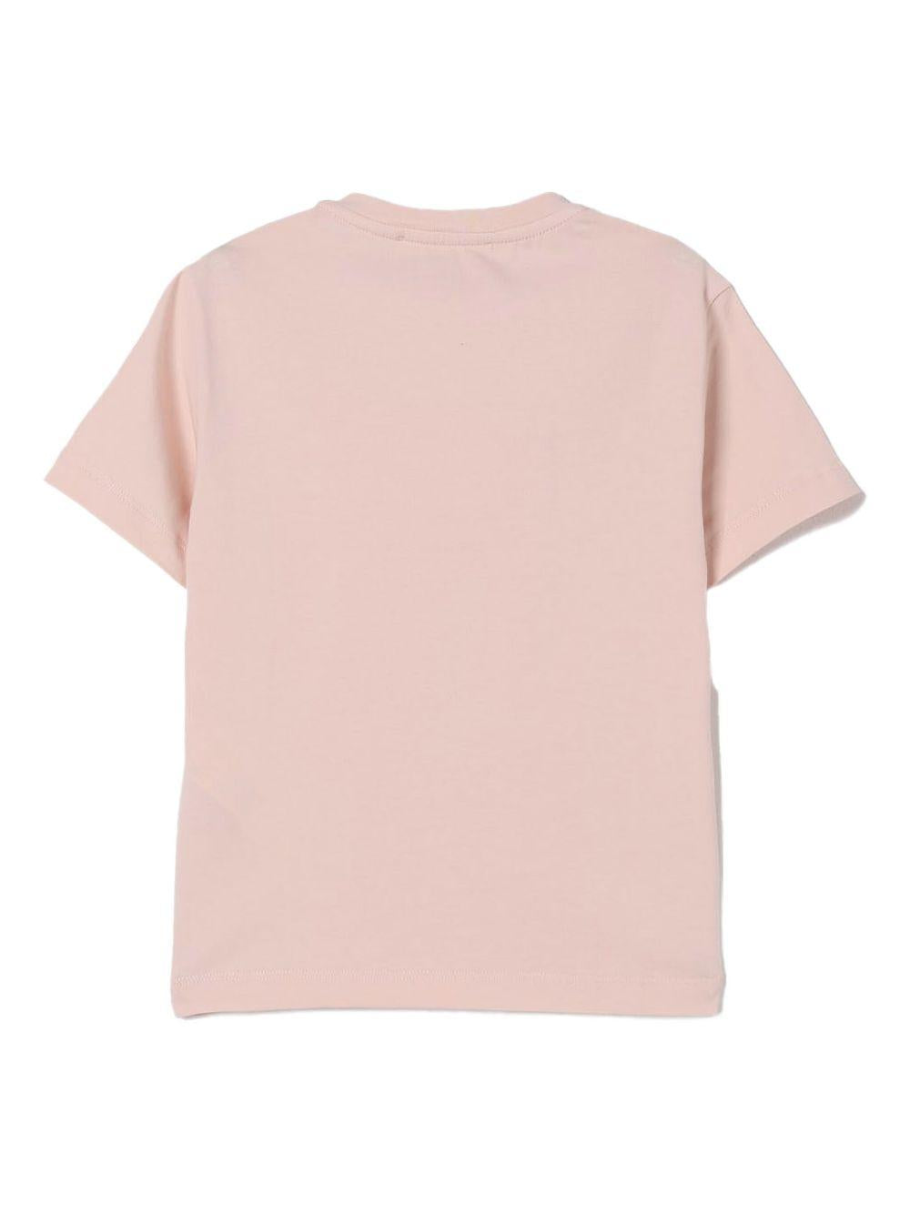 T-shirt rosa cipria con ricami traforati