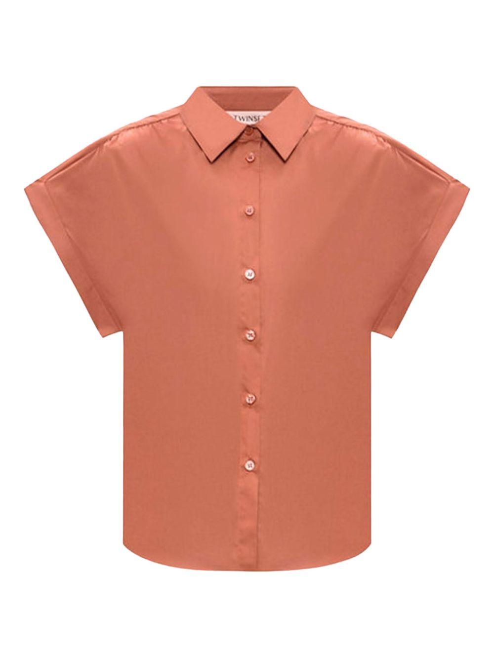Camicia terracotta in tinta unita